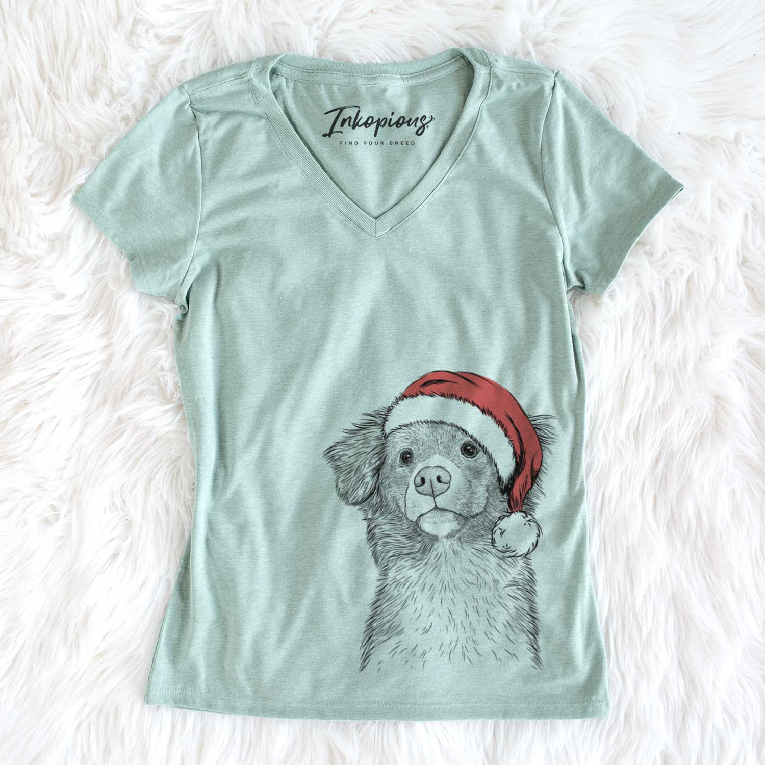 Santa Vixen the Nova Scotia Duck Tolling Retriever - Women's V-neck Shirt