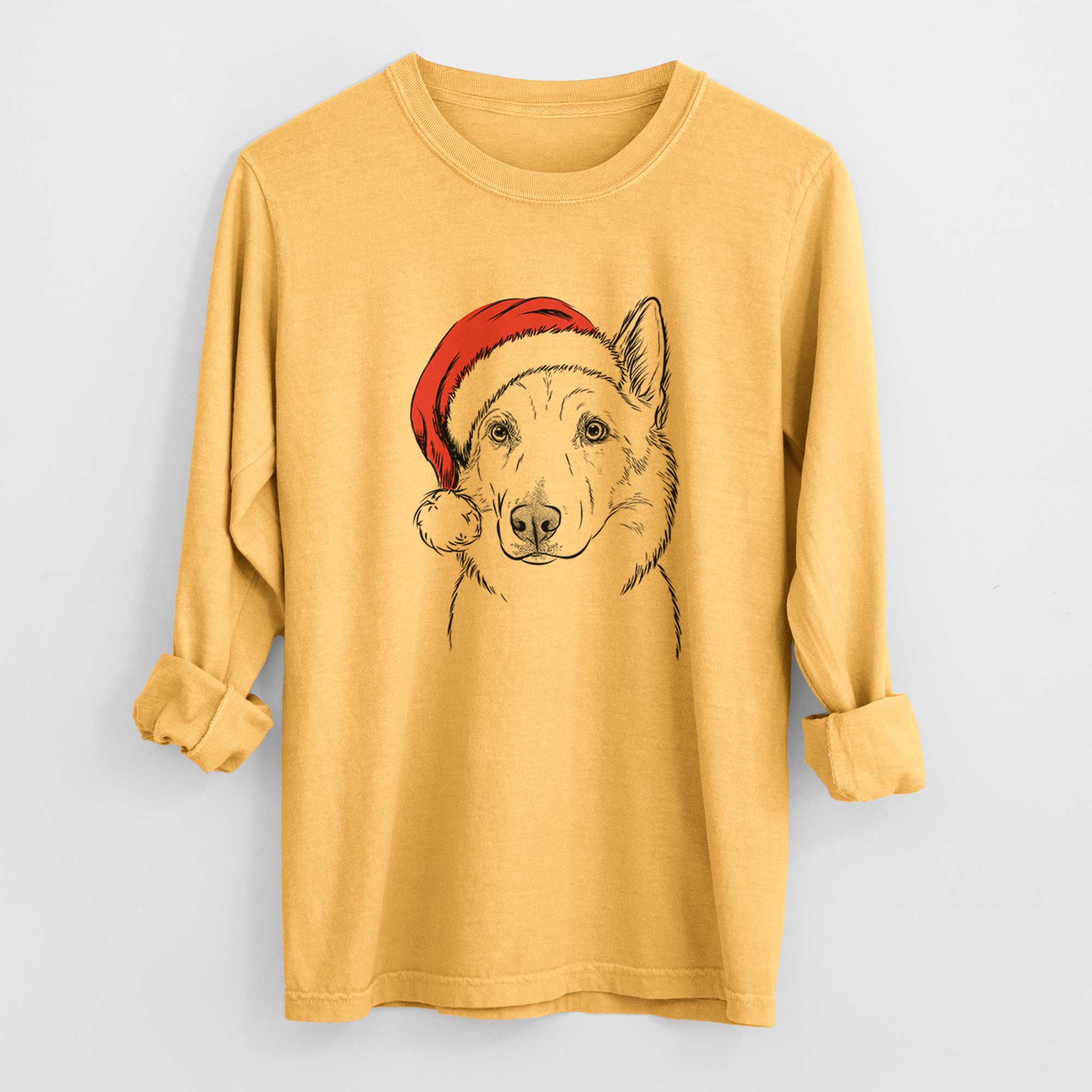 Santa Vox the Siberian Husky - Heavyweight 100% Cotton Long Sleeve