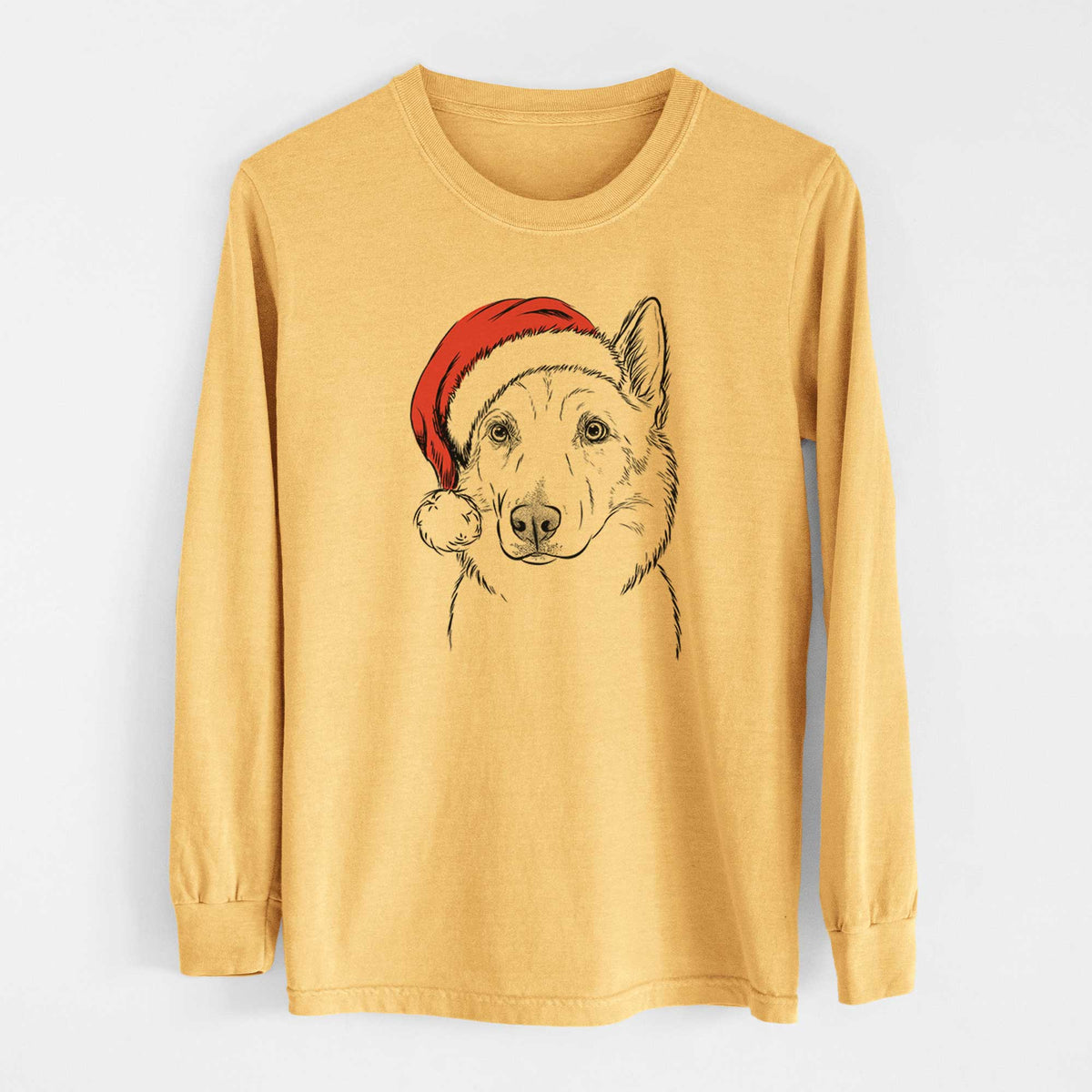 Santa Vox the Siberian Husky - Heavyweight 100% Cotton Long Sleeve
