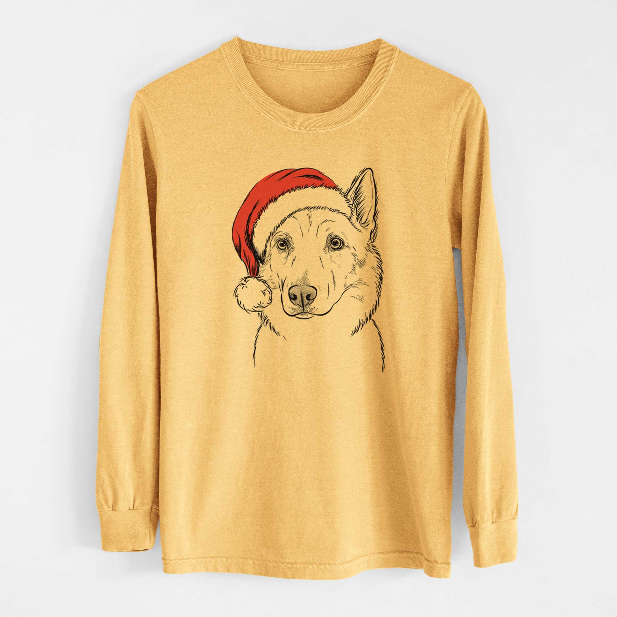 Santa Vox the Siberian Husky - Heavyweight 100% Cotton Long Sleeve