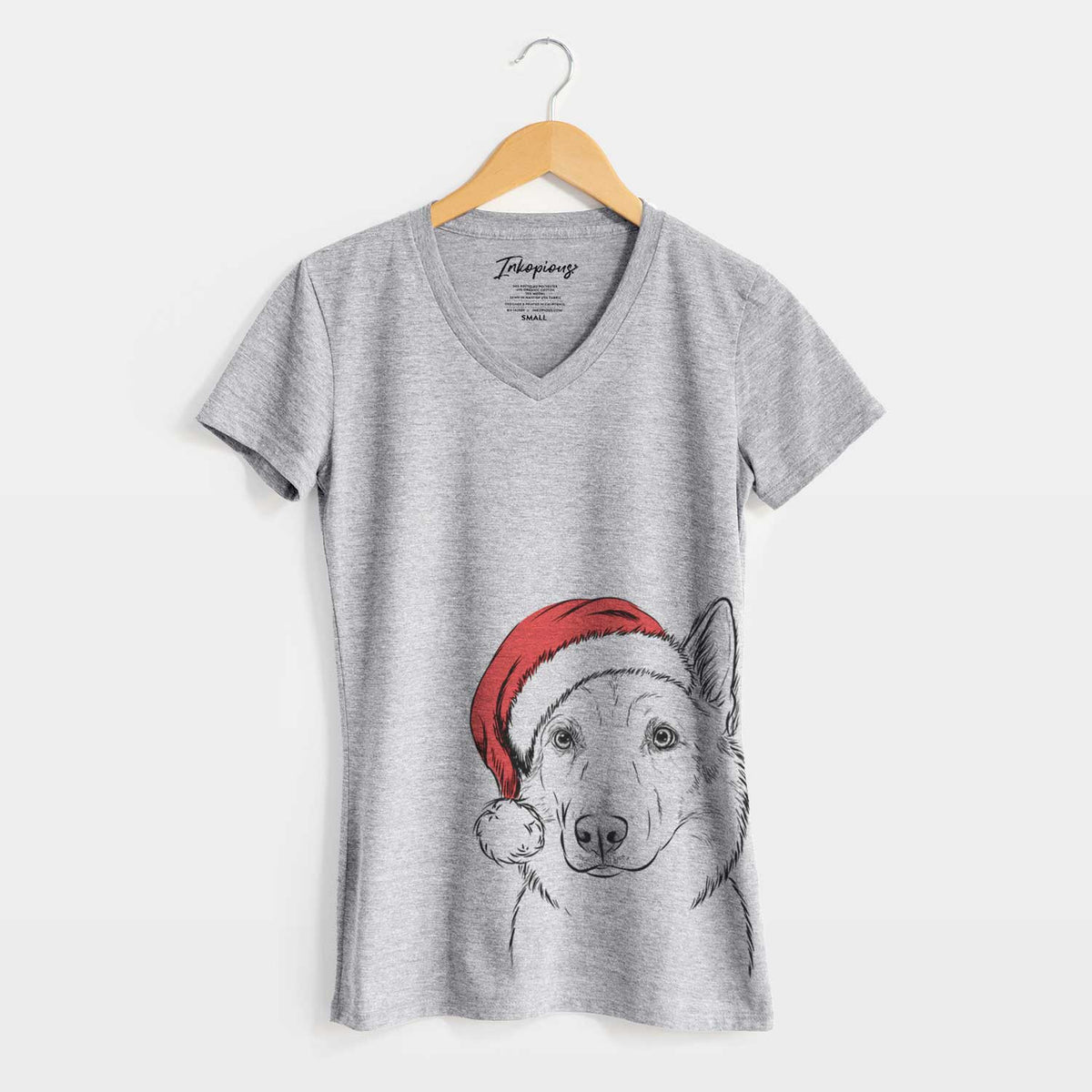 Santa Vox the Siberian Husky - Women's V-neck Shirt