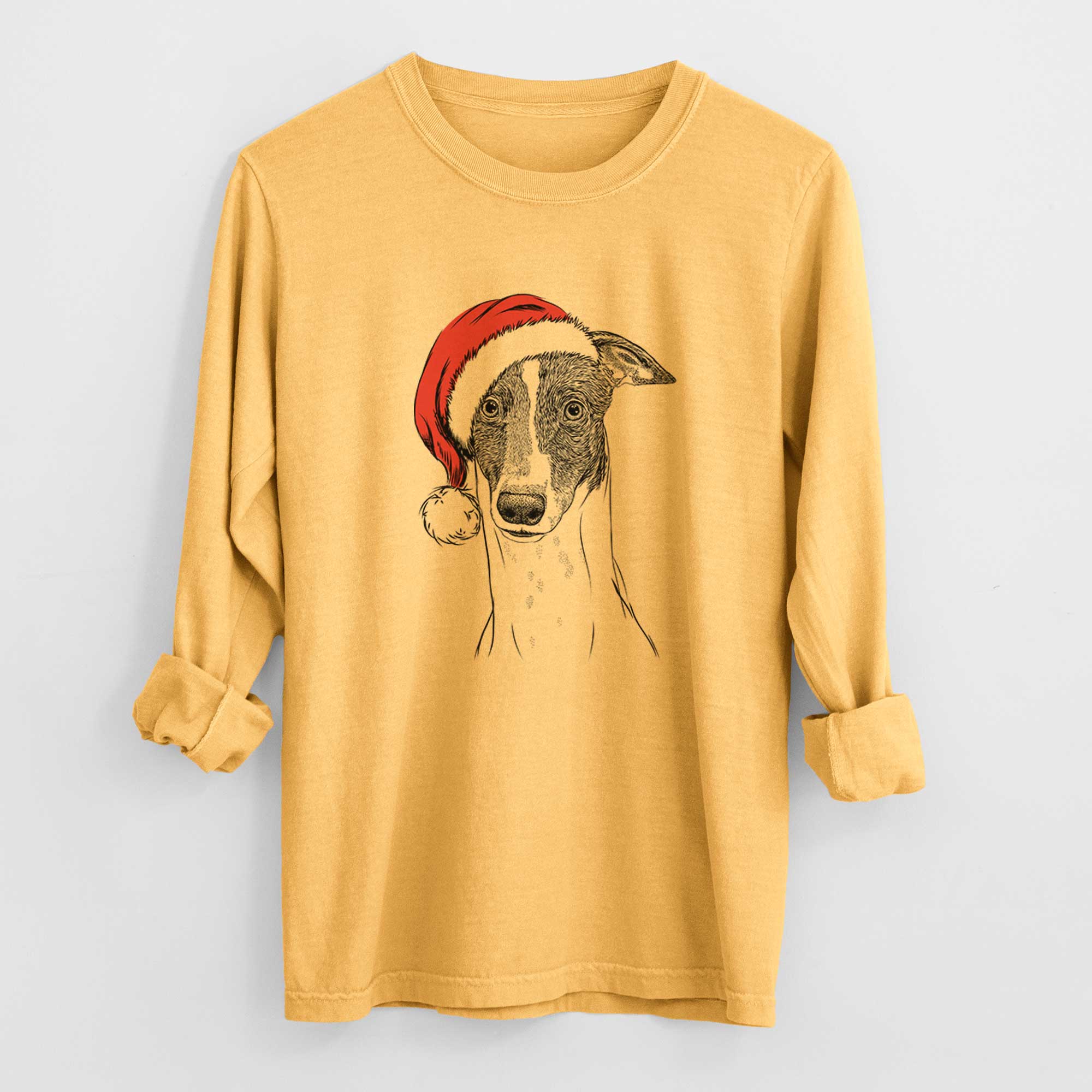 Santa Vyncent the Greyhound - Heavyweight 100% Cotton Long Sleeve