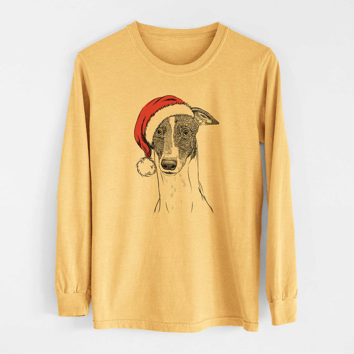 Santa Vyncent the Greyhound - Heavyweight 100% Cotton Long Sleeve