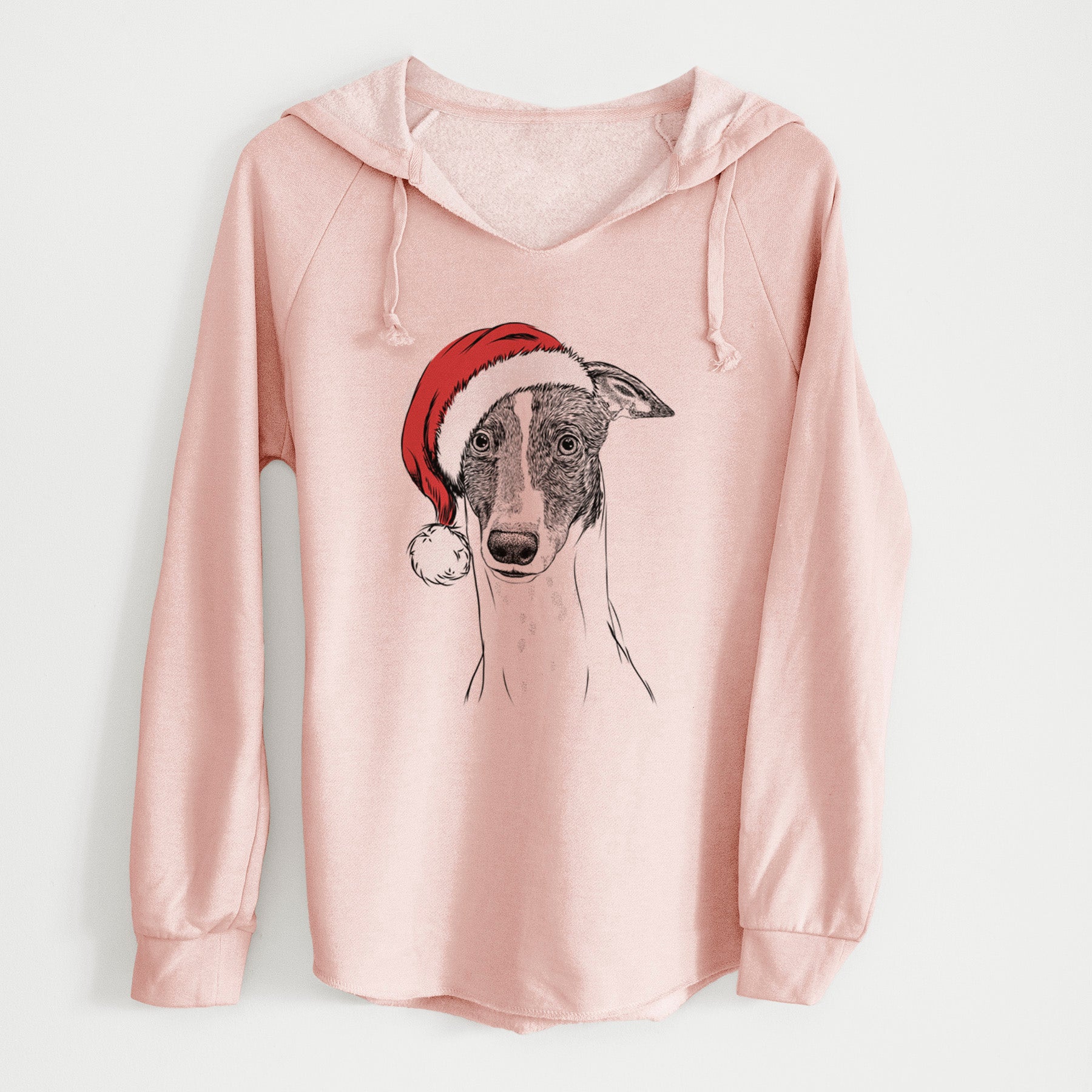 Santa Vyncent the Greyhound - Cali Wave Hooded Sweatshirt