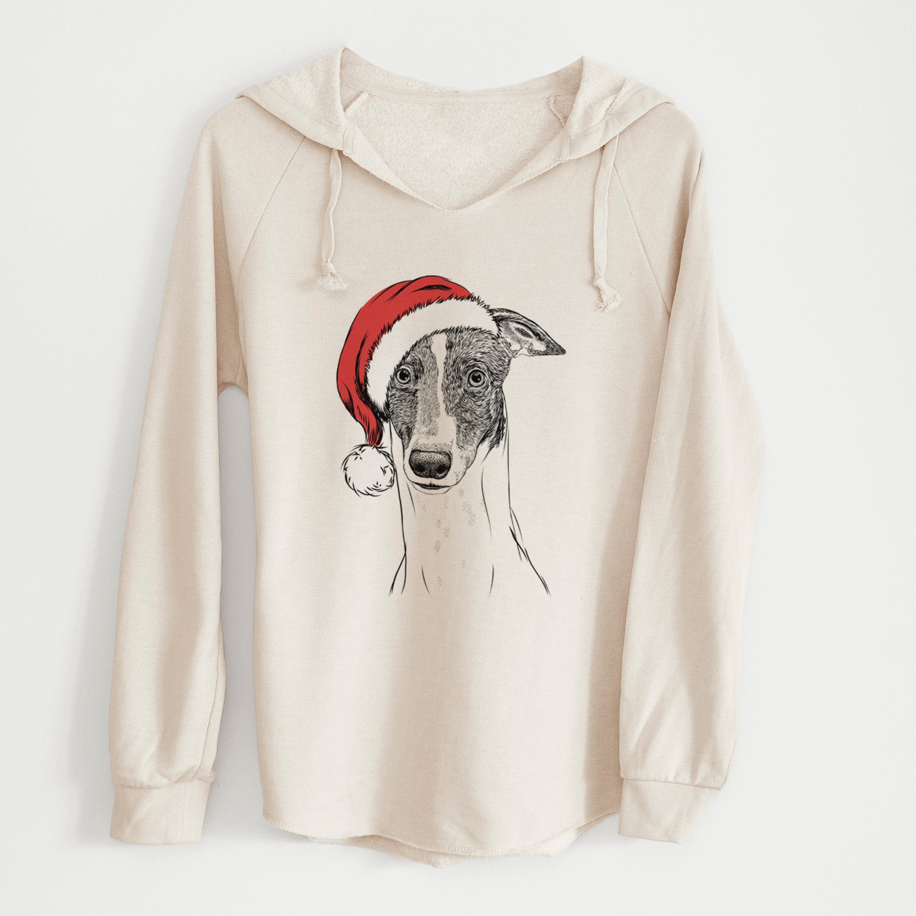 Santa Vyncent the Greyhound - Cali Wave Hooded Sweatshirt