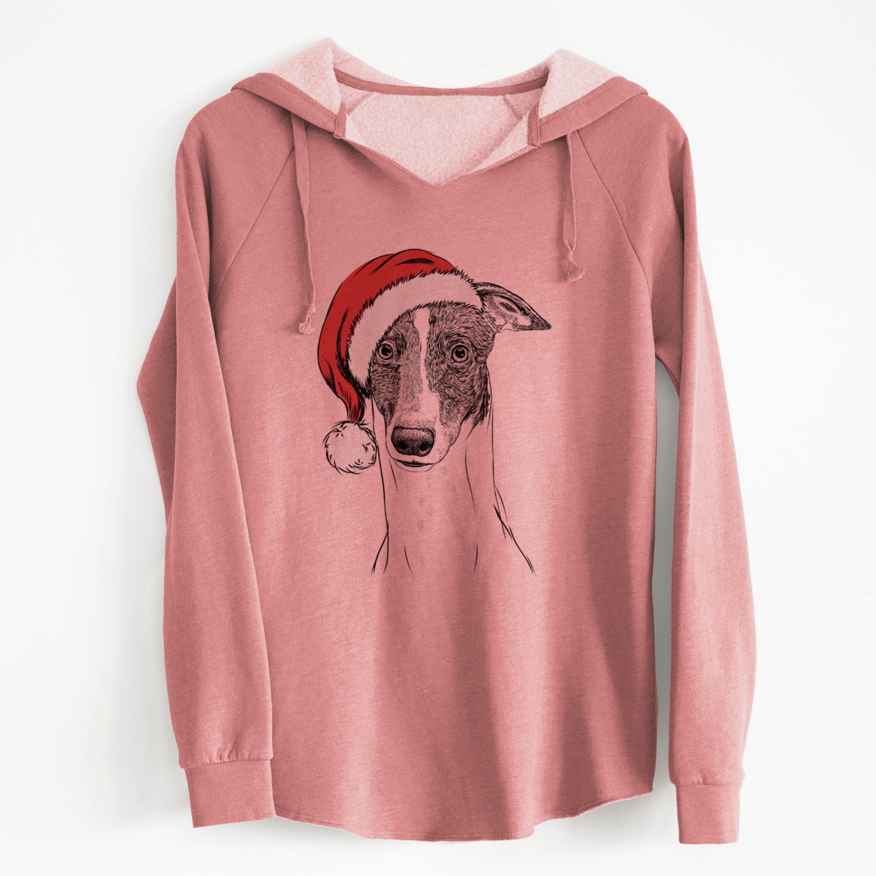 Santa Vyncent the Greyhound - Cali Wave Hooded Sweatshirt