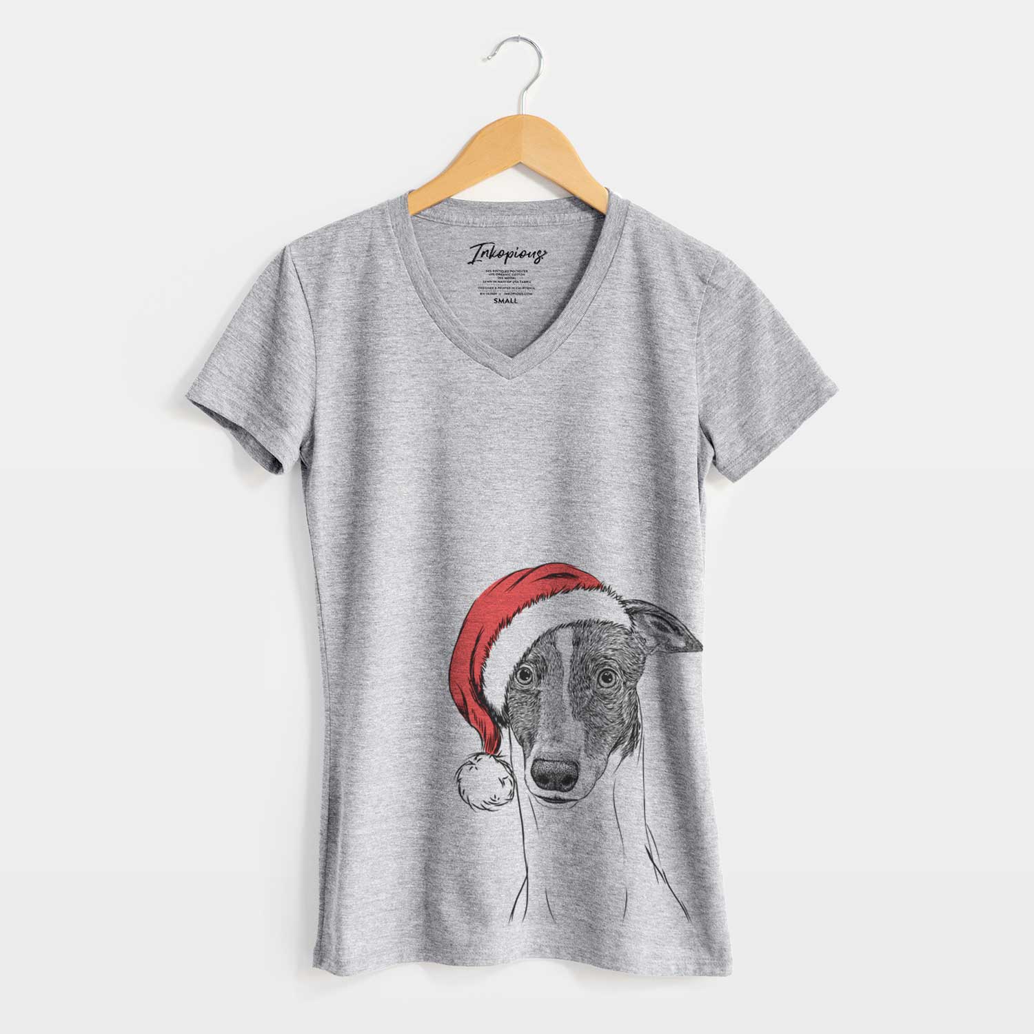 Santa Vyncent the Greyhound - Women's V-neck Shirt