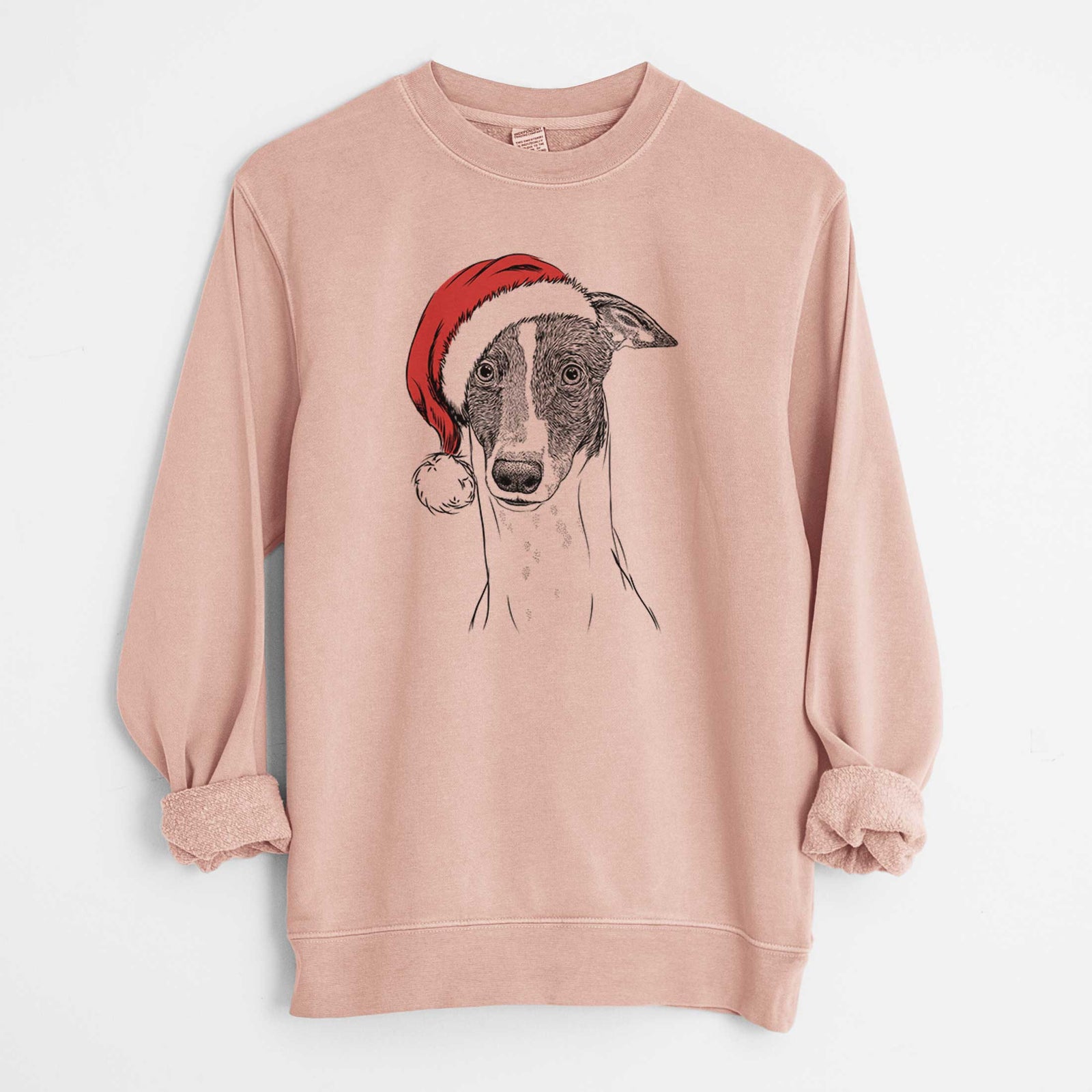 Santa Vyncent the Greyhound - Unisex Pigment Dyed Crew Sweatshirt