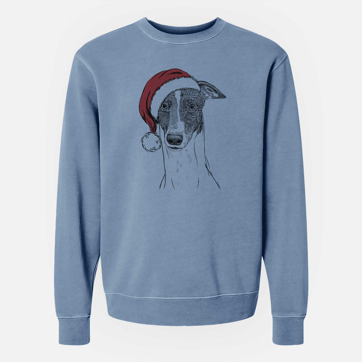 Santa Vyncent the Greyhound - Unisex Pigment Dyed Crew Sweatshirt