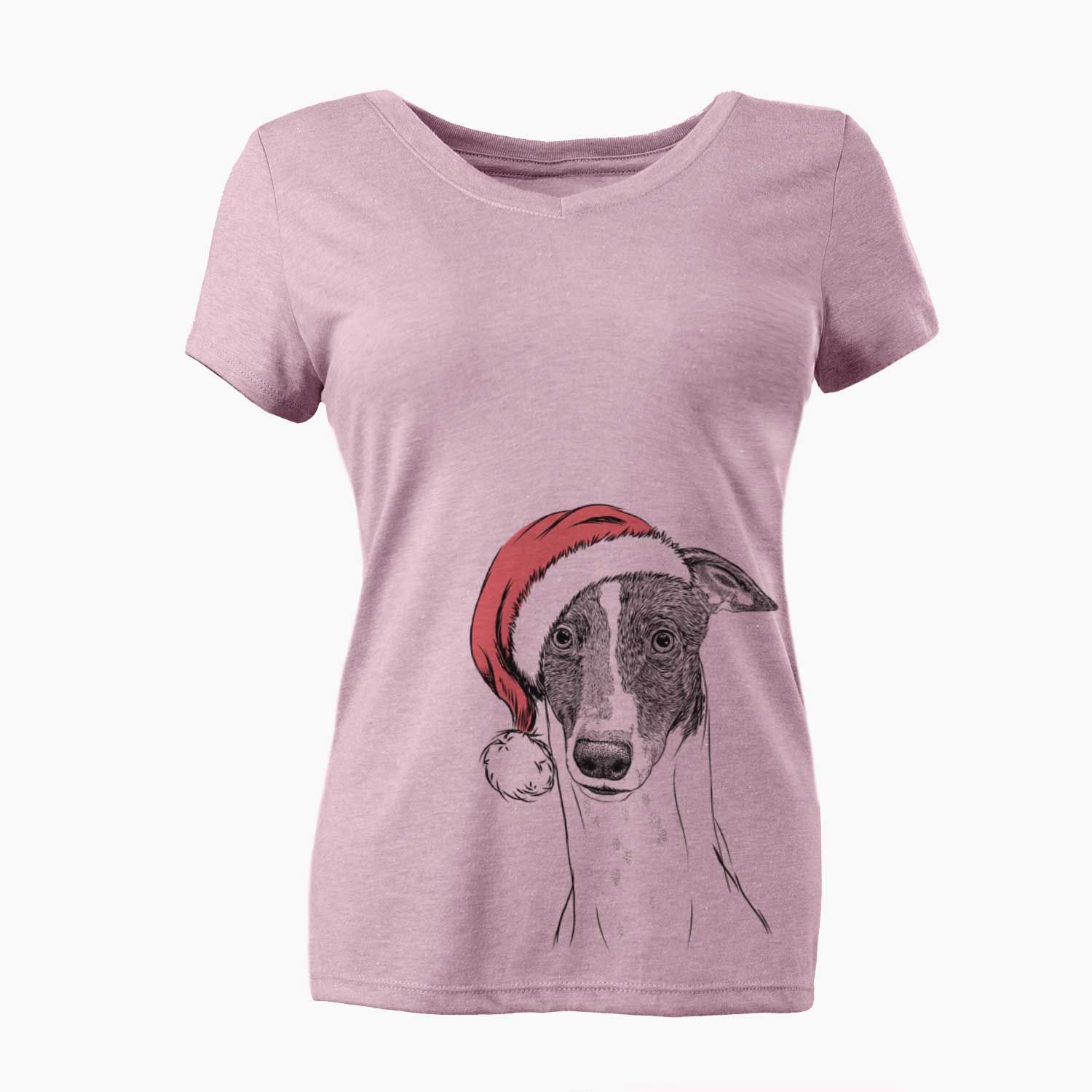 Santa Vyncent the Greyhound - Women's V-neck Shirt