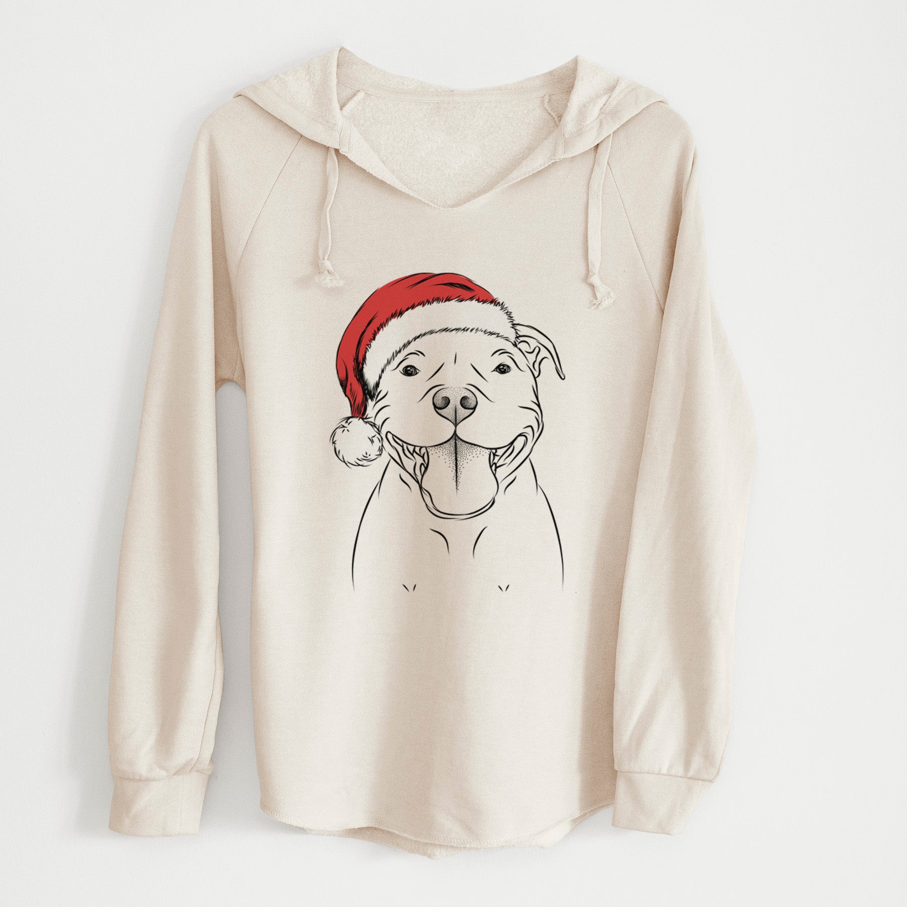 Santa Wafer the Staffordshire Bull Terrier - Cali Wave Hooded Sweatshirt