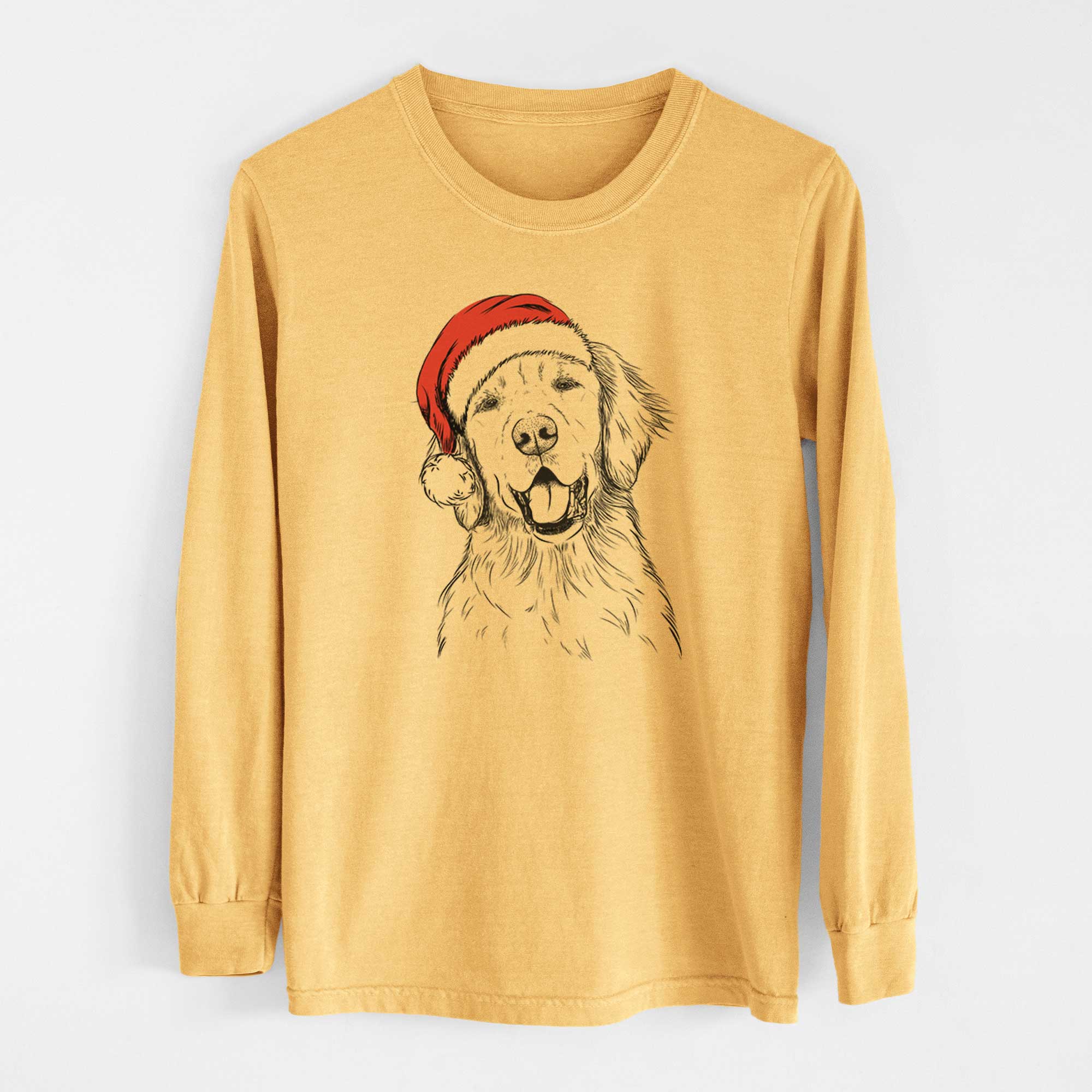 Santa Wallace the Golden Retriever - Heavyweight 100% Cotton Long Sleeve