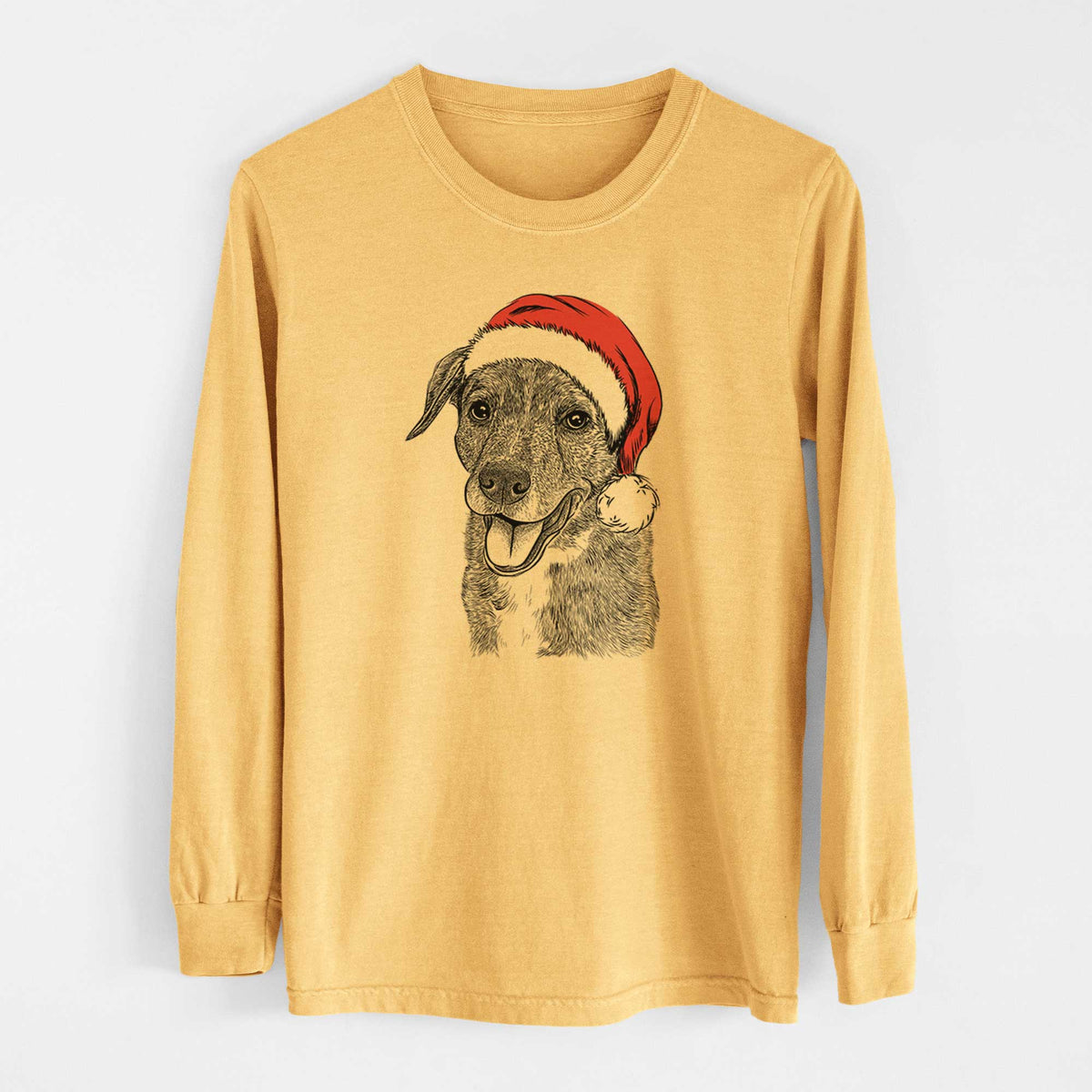Santa Wally the Mixed Breed - Heavyweight 100% Cotton Long Sleeve