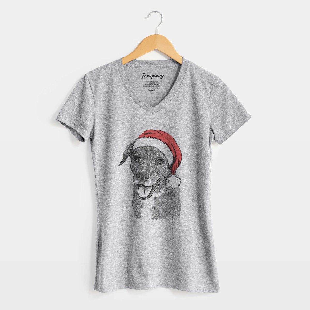 Santa Wally the Mixed Breed - Women's V-neck Shirt