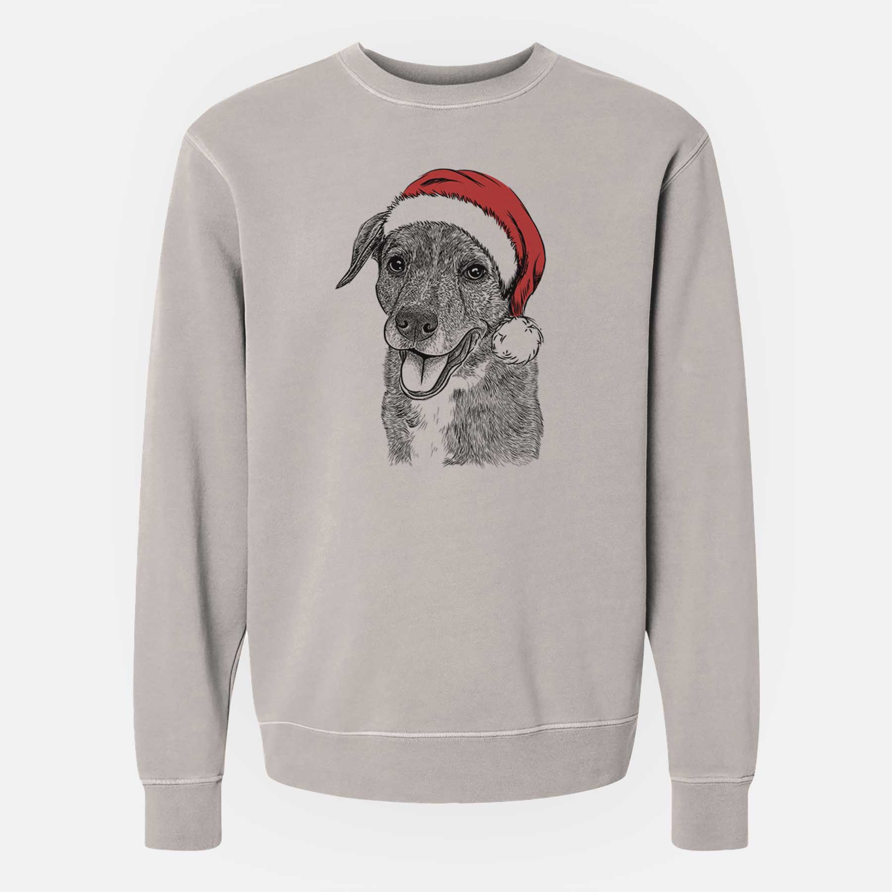 Santa Wally the Mixed Breed - Unisex Pigment Dyed Crew Sweatshirt