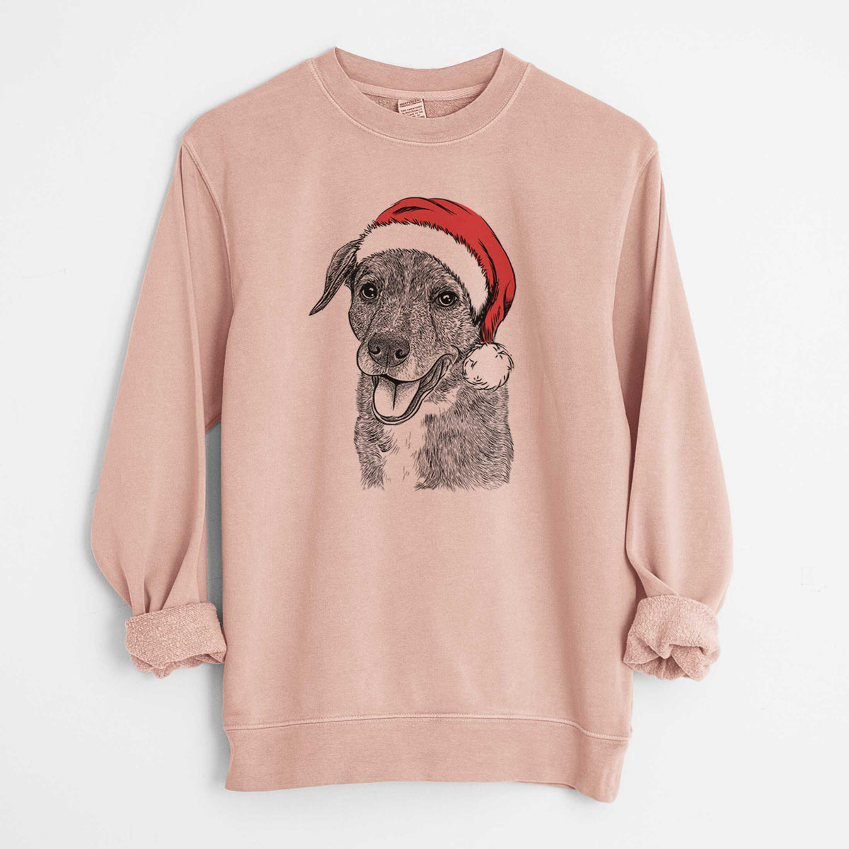 Santa Wally the Mixed Breed - Unisex Pigment Dyed Crew Sweatshirt