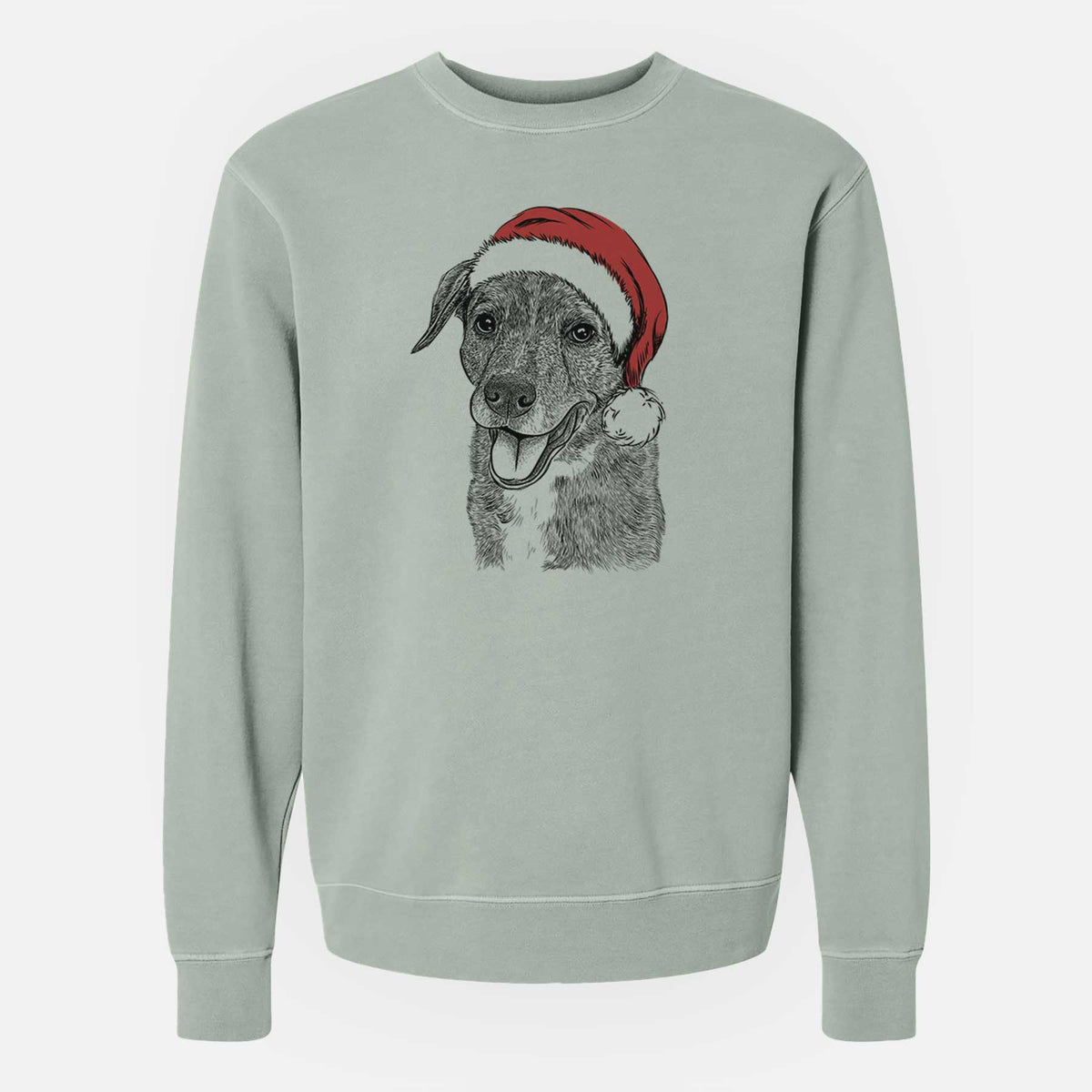 Santa Wally the Mixed Breed - Unisex Pigment Dyed Crew Sweatshirt