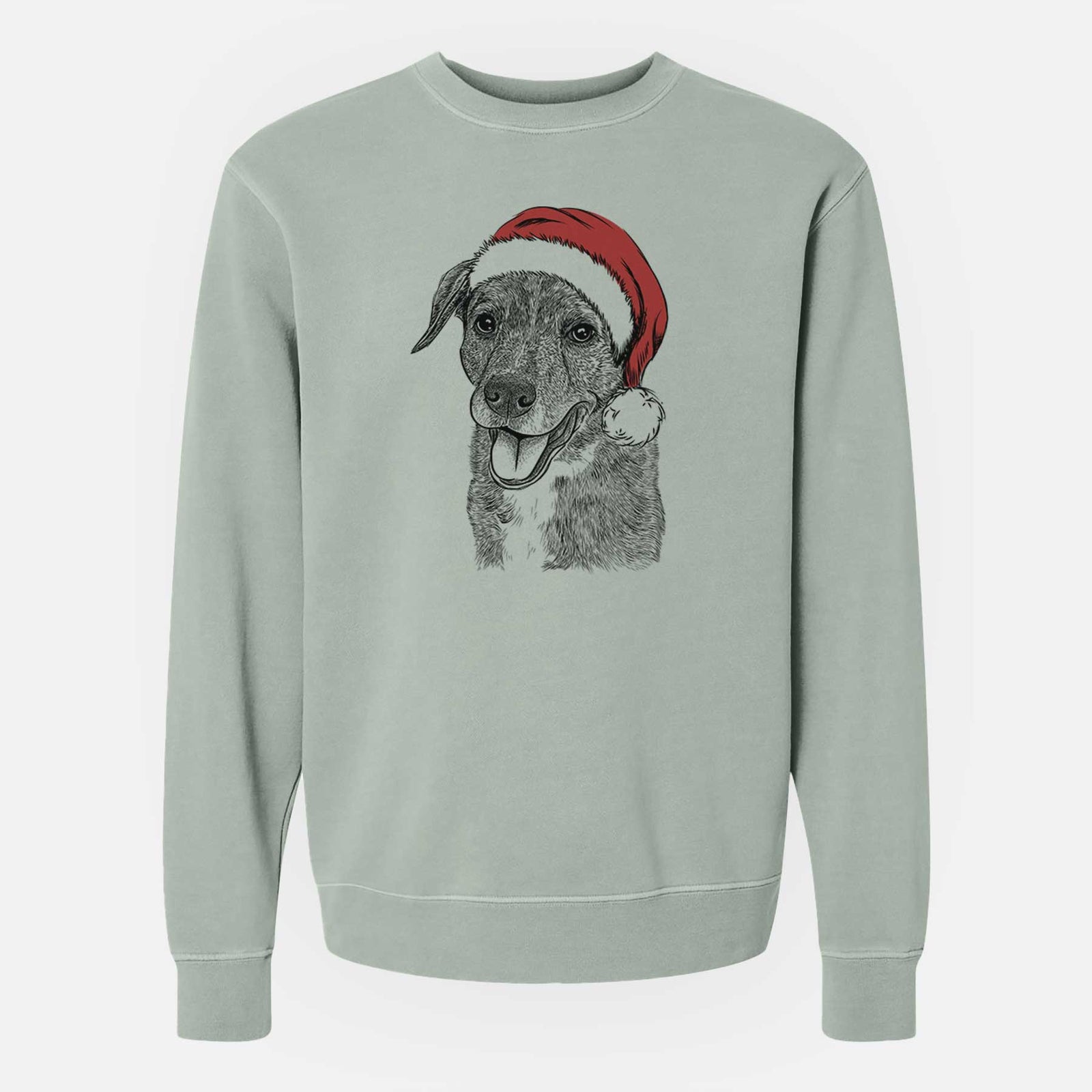Santa Wally the Mixed Breed - Unisex Pigment Dyed Crew Sweatshirt