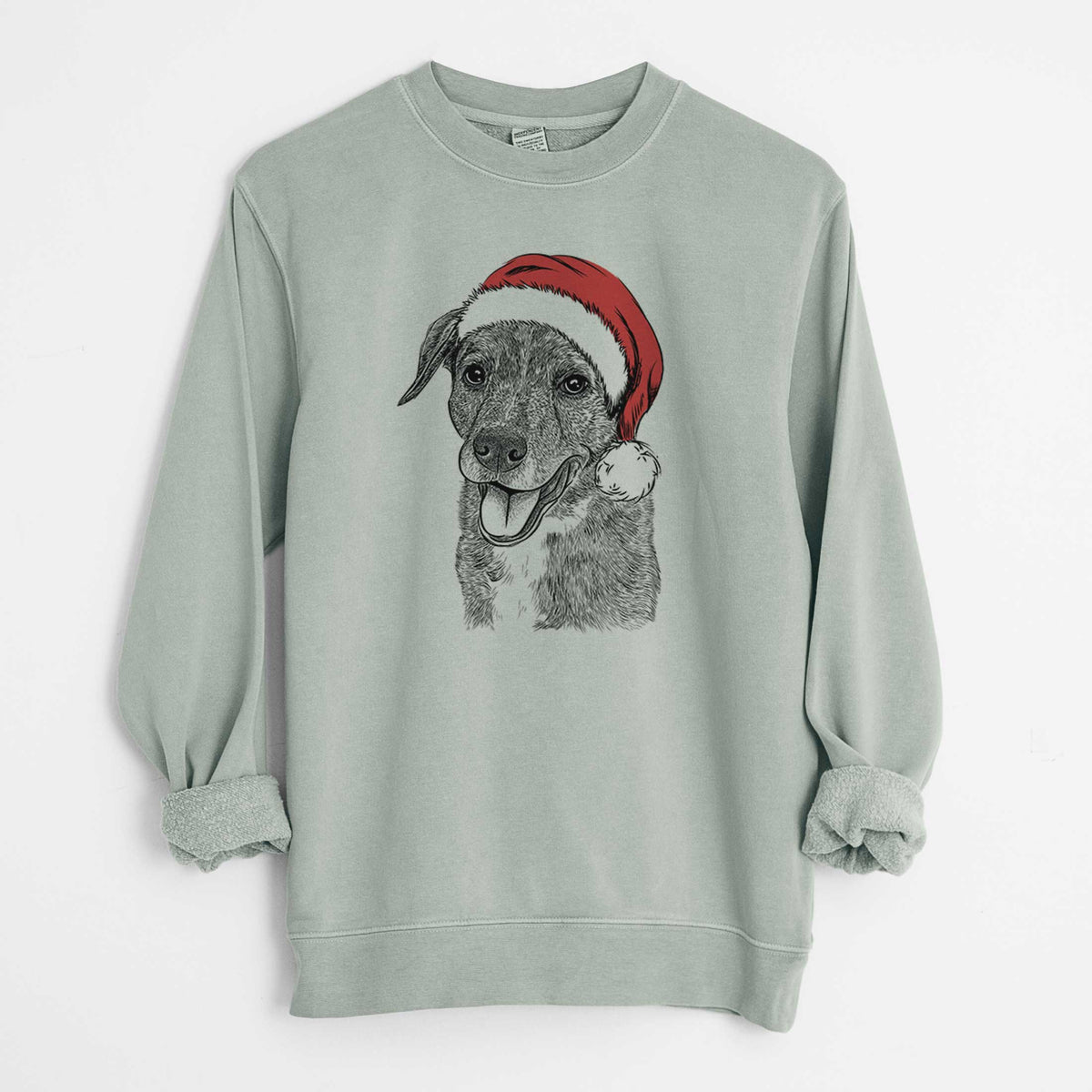 Santa Wally the Mixed Breed - Unisex Pigment Dyed Crew Sweatshirt