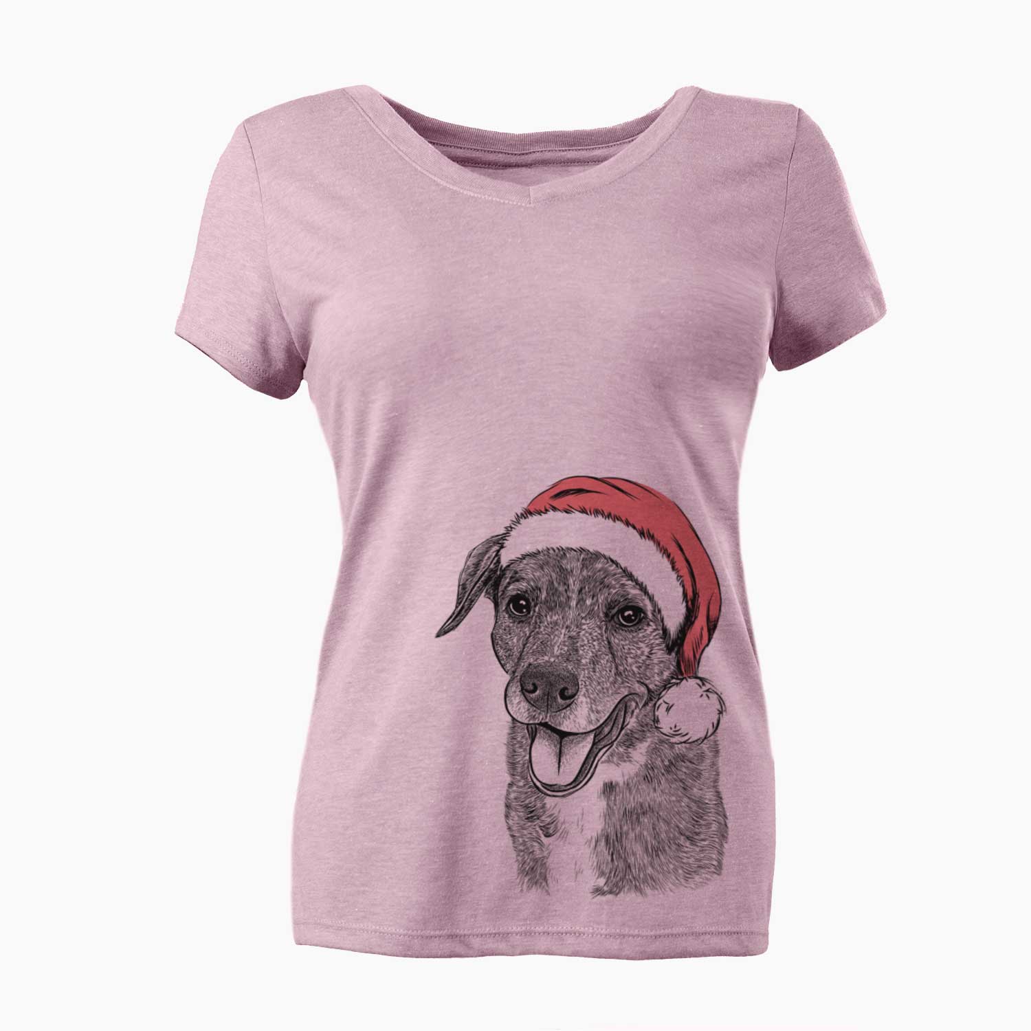 Santa Wally the Mixed Breed - Women's V-neck Shirt
