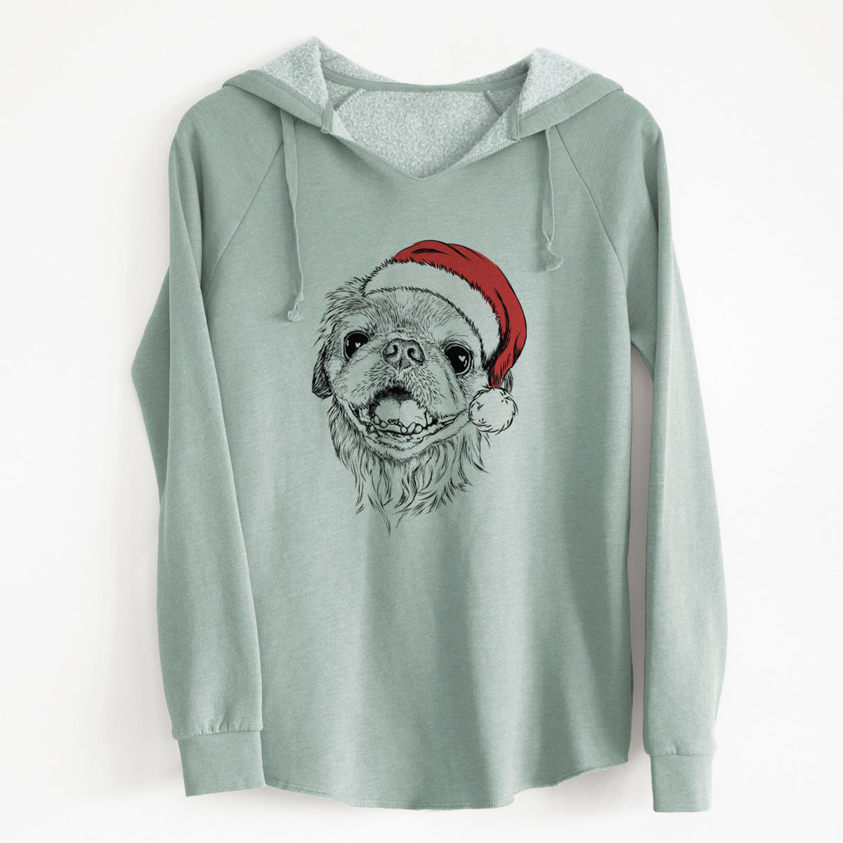 Santa Wally the Pekingese - Cali Wave Hooded Sweatshirt