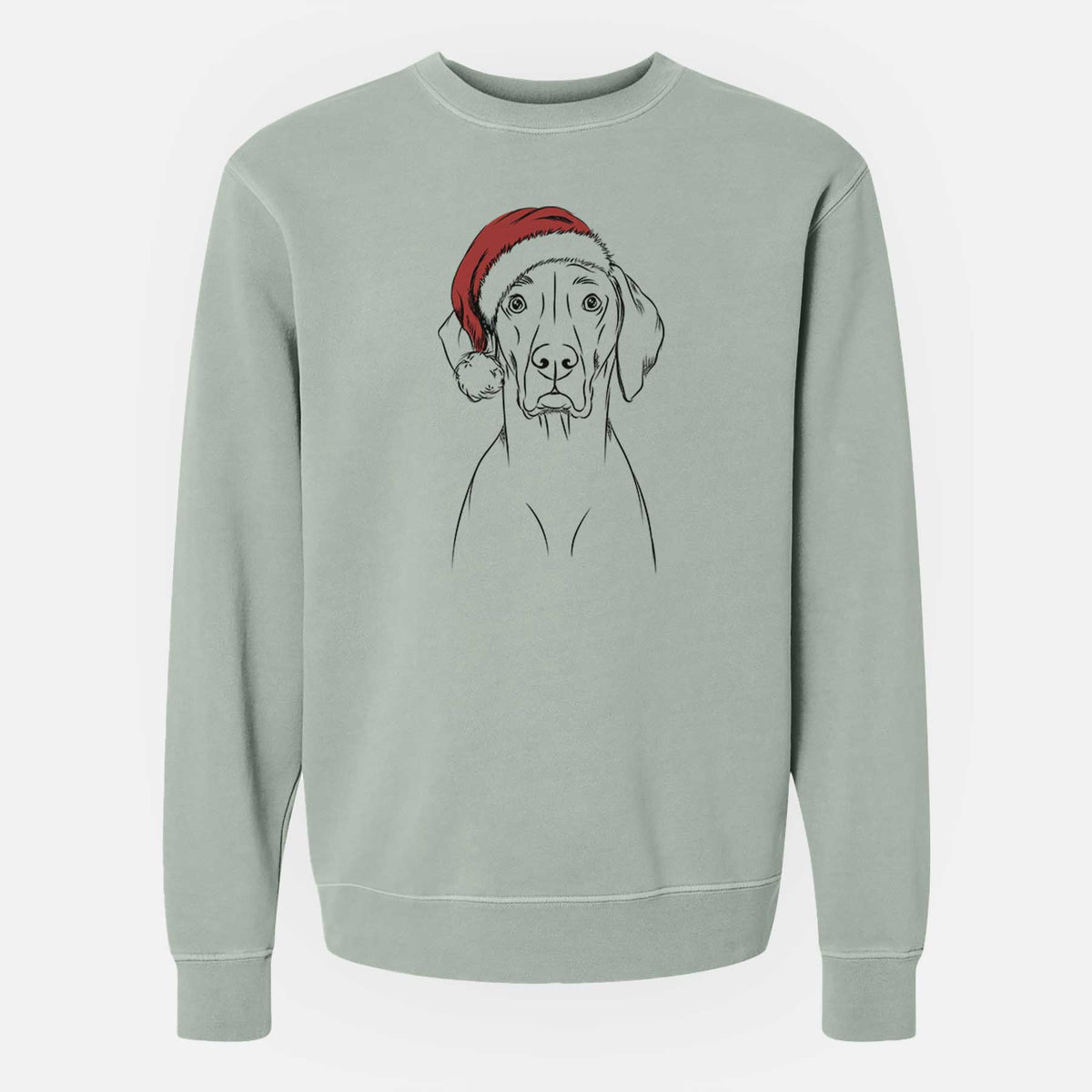 Santa Walter the Weimaraner - Unisex Pigment Dyed Crew Sweatshirt