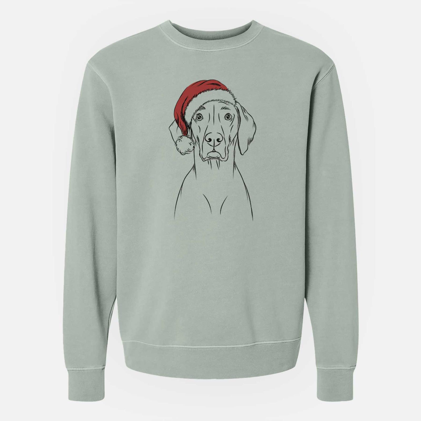 Santa Walter the Weimaraner - Unisex Pigment Dyed Crew Sweatshirt