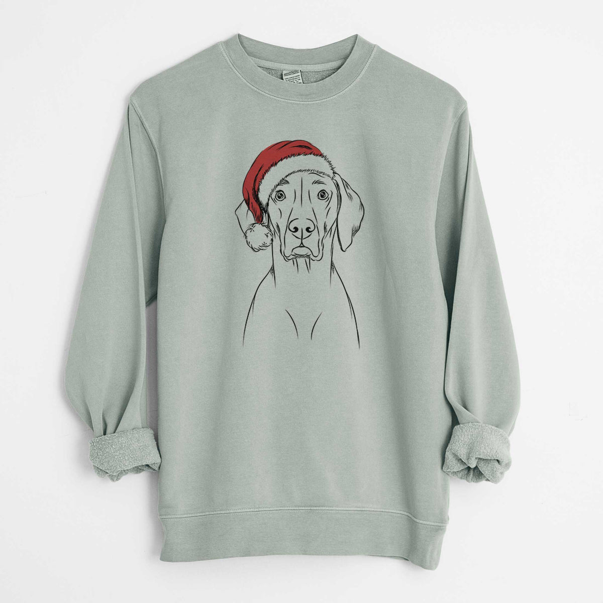 Santa Walter the Weimaraner - Unisex Pigment Dyed Crew Sweatshirt