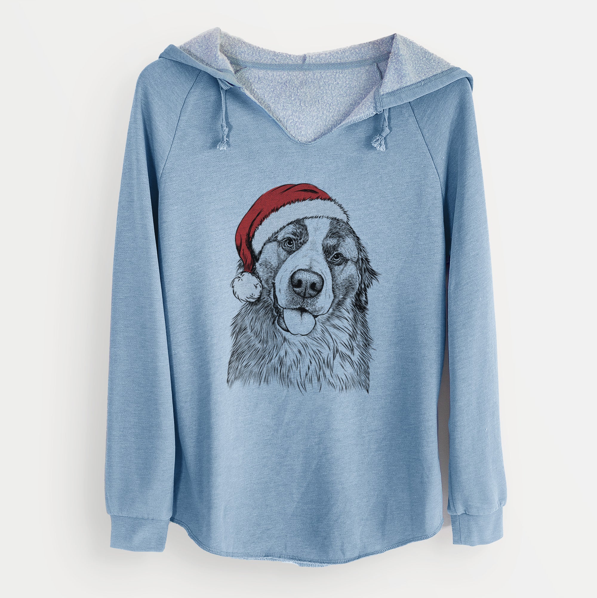 Santa Walter the Bernese Mountain Dog Mix - Cali Wave Hooded Sweatshirt