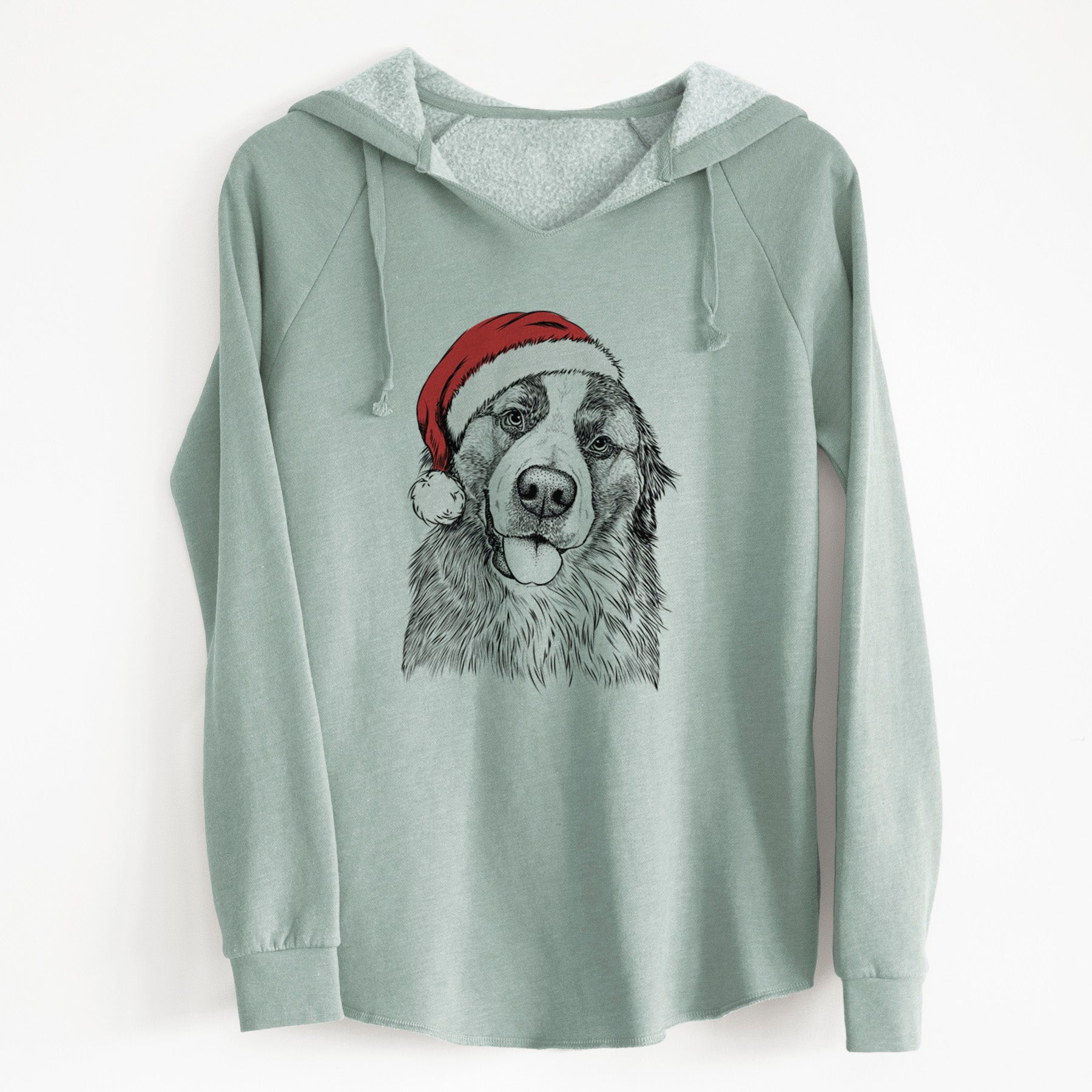 Santa Walter the Bernese Mountain Dog Mix - Cali Wave Hooded Sweatshirt