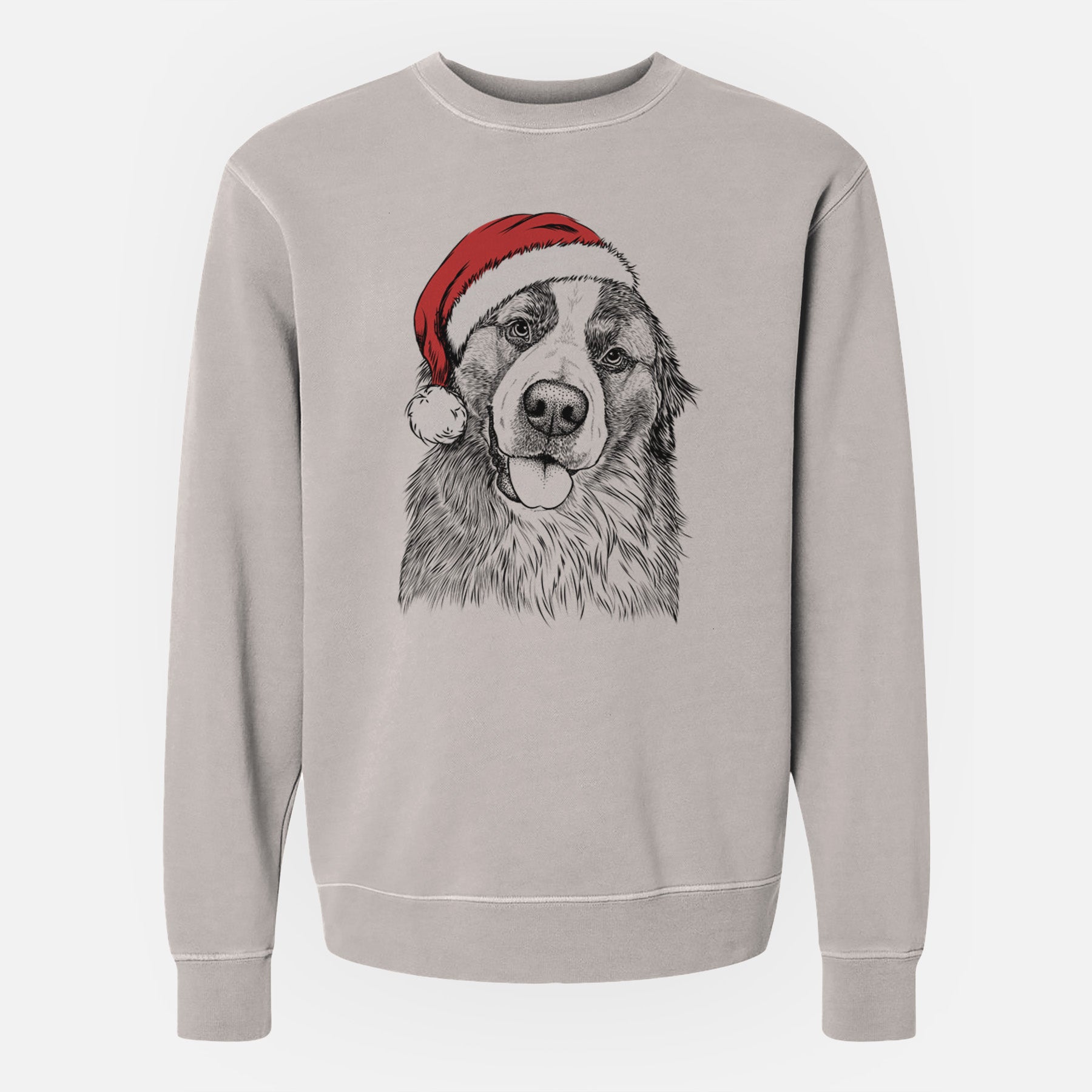 Santa Walter the Bernese Mountain Dog Mix - Unisex Pigment Dyed Crew Sweatshirt