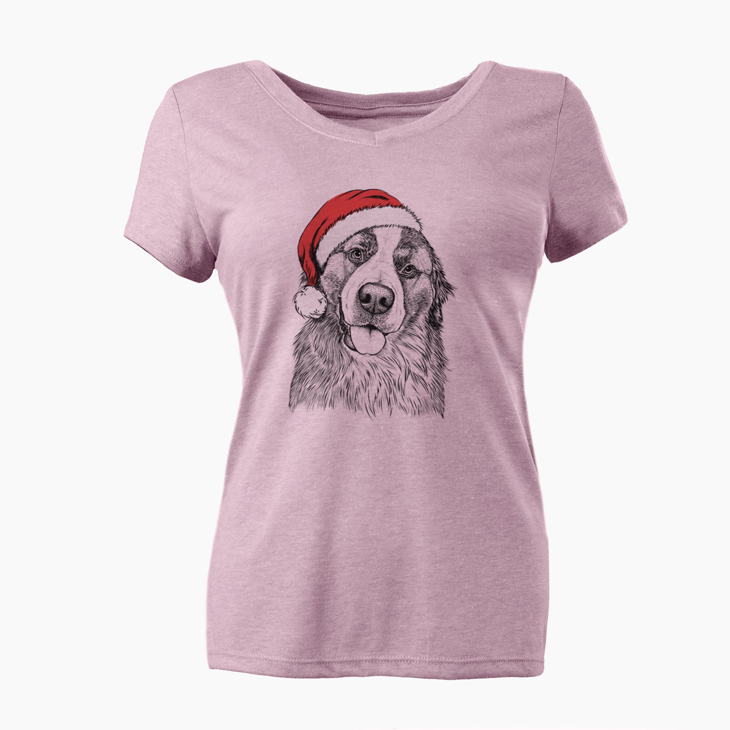 Santa Walter the Bernese Mountain Dog Mix - Women's Perfect V-neck Shirt