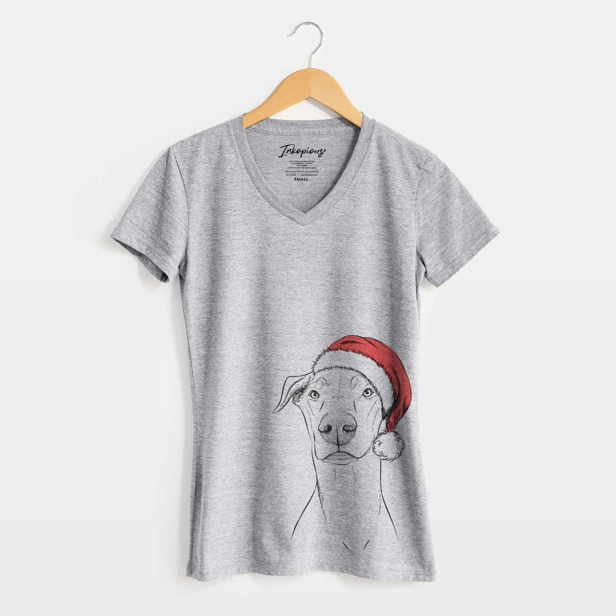 Santa Walter the White Doberman Rescue - Women's V-neck Shirt