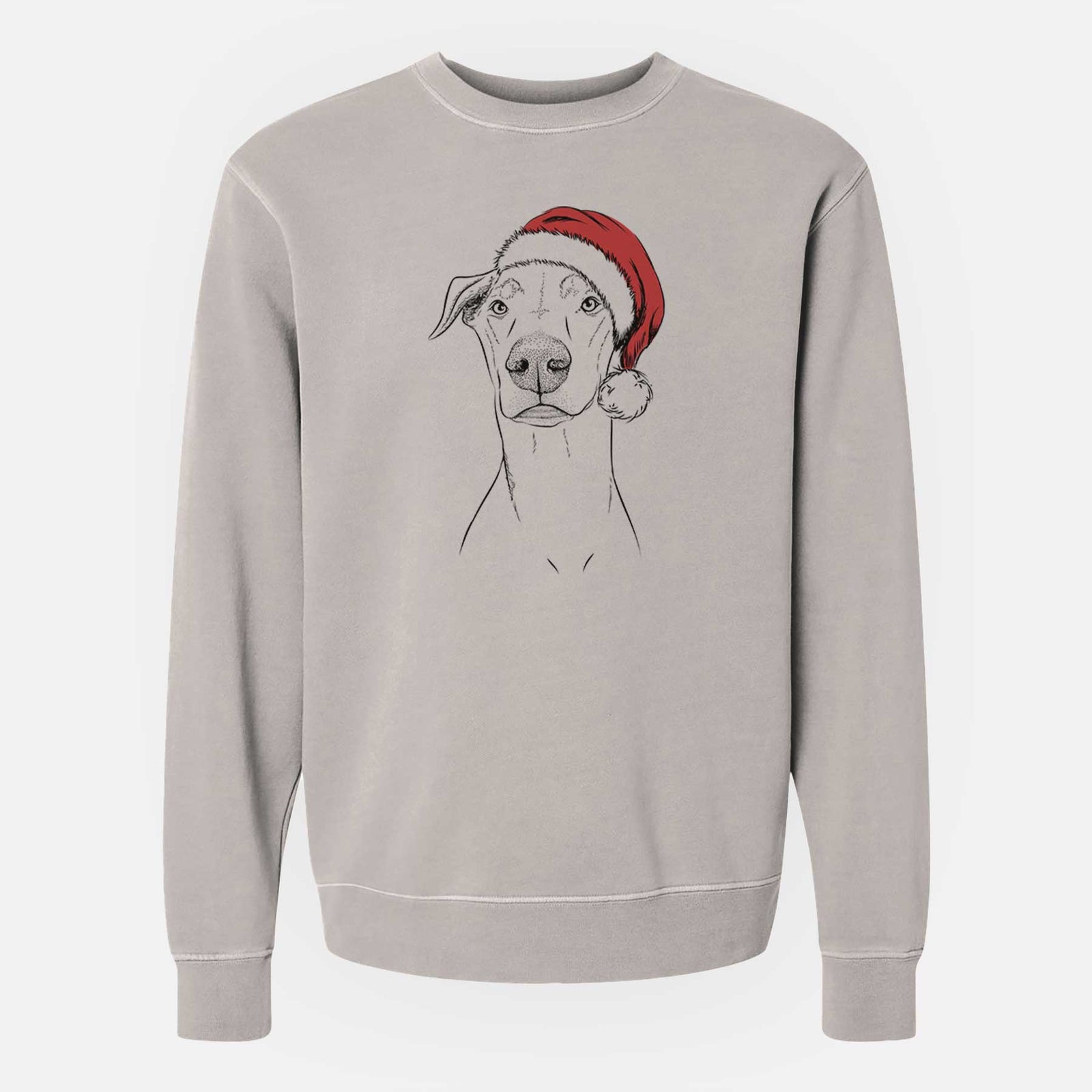 Santa Walter the White Doberman Rescue - Unisex Pigment Dyed Crew Sweatshirt
