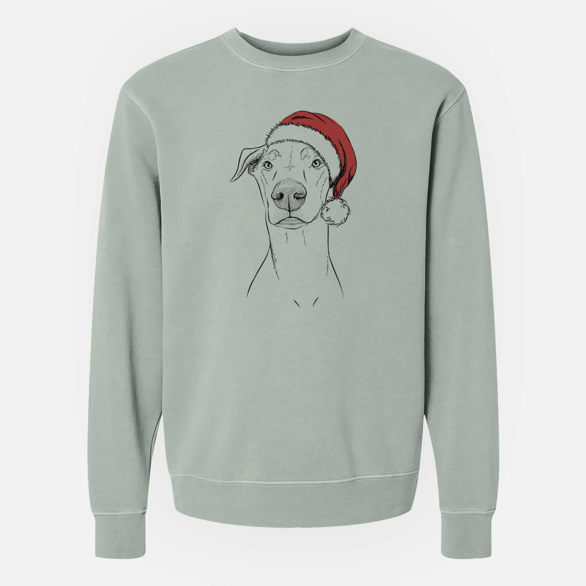 Santa Walter the White Doberman Rescue - Unisex Pigment Dyed Crew Sweatshirt