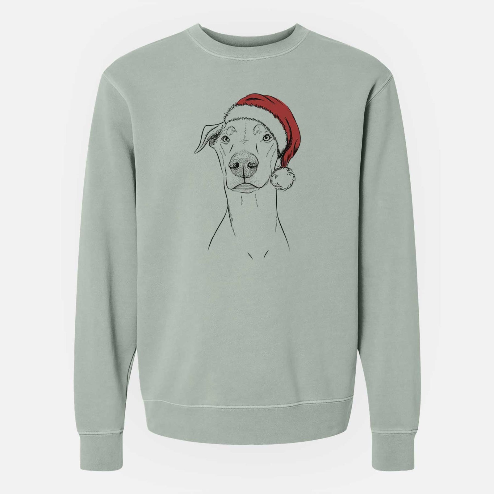 Santa Walter the White Doberman Rescue - Unisex Pigment Dyed Crew Sweatshirt