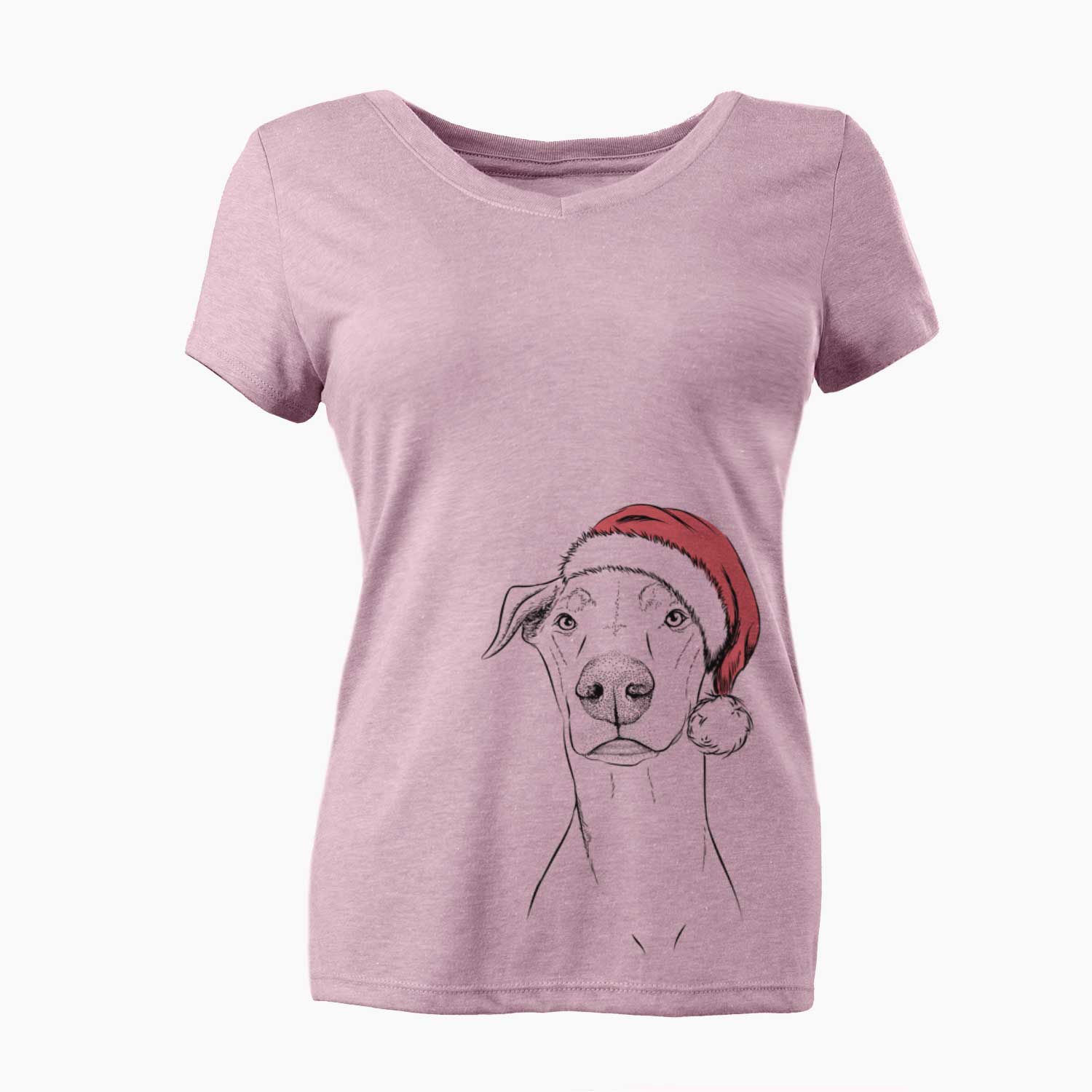 Santa Walter the White Doberman Rescue - Women's V-neck Shirt