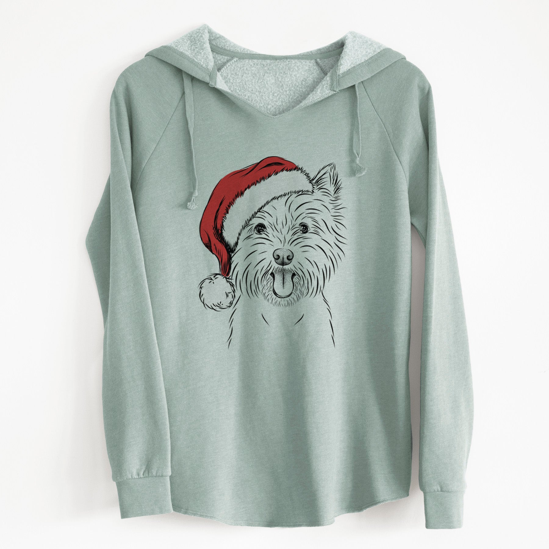 Santa Welma the West Highland Terrier - Cali Wave Hooded Sweatshirt