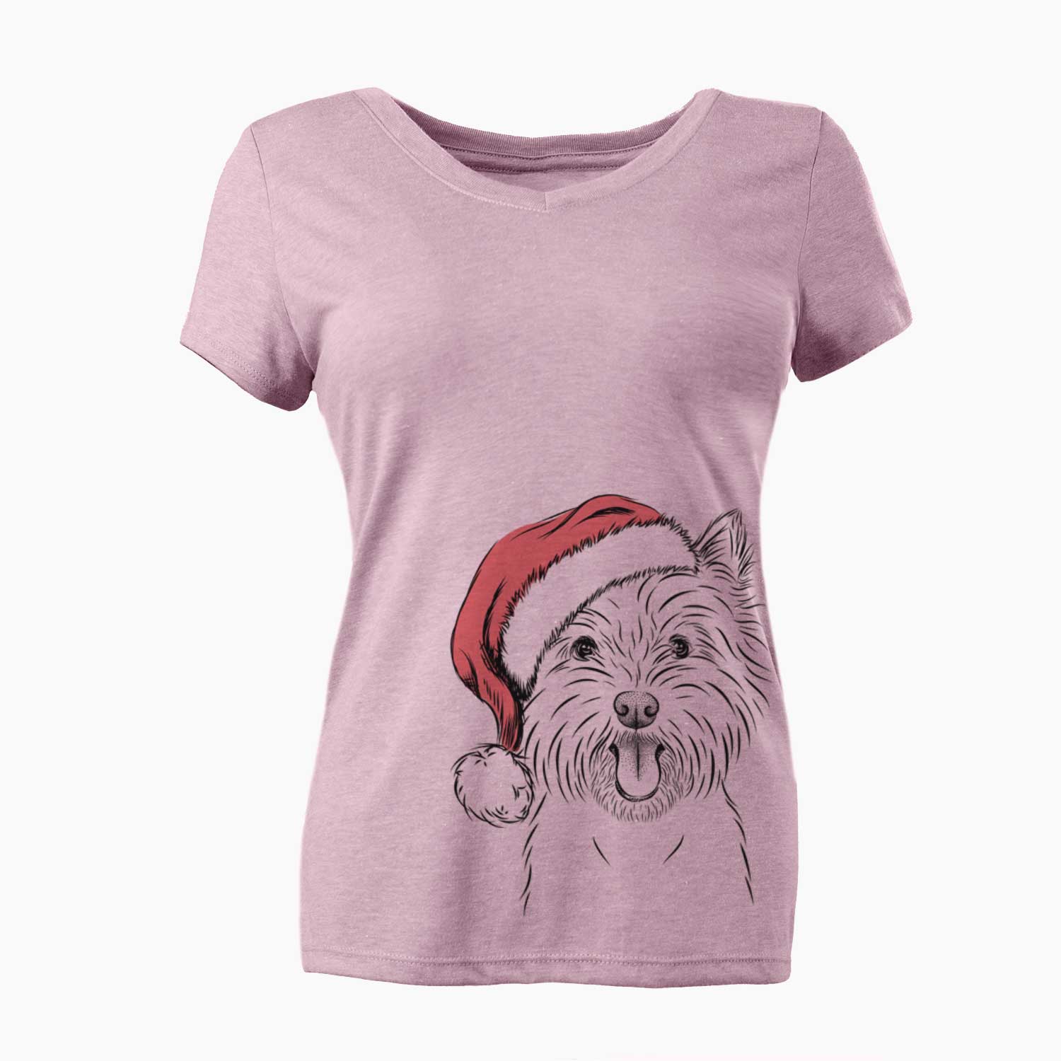 Santa Welma the West Highland Terrier - Women's V-neck Shirt