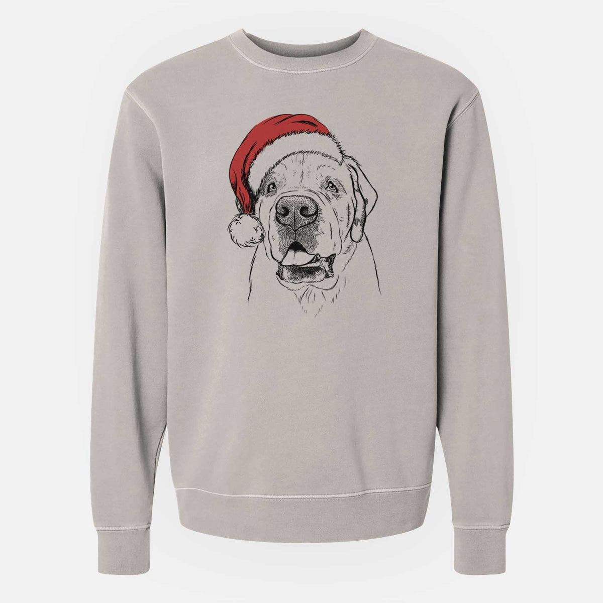 Santa Wendy the Saint Bernard - Unisex Pigment Dyed Crew Sweatshirt