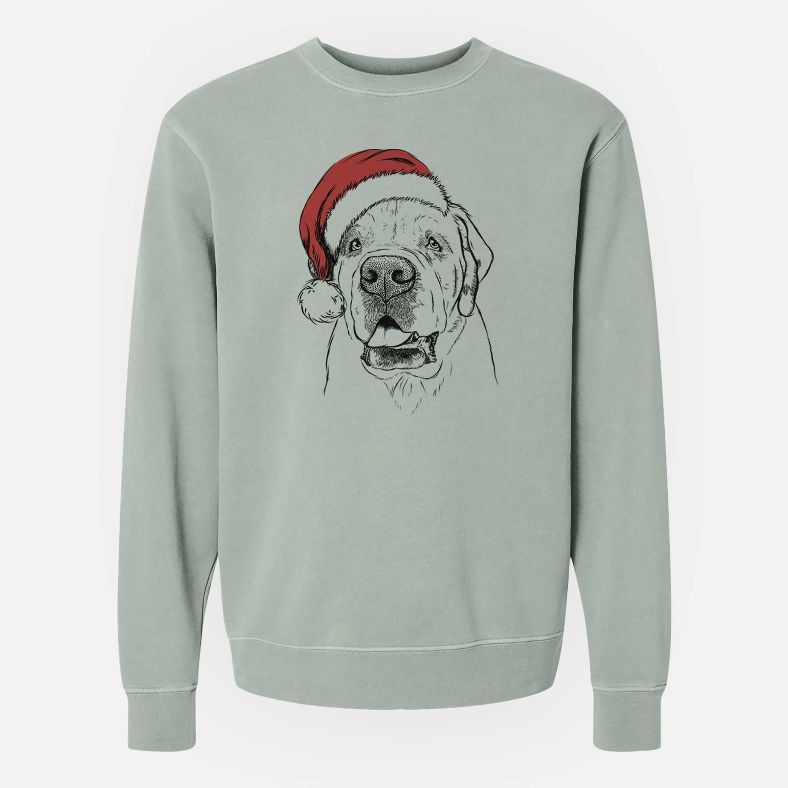 Santa Wendy the Saint Bernard - Unisex Pigment Dyed Crew Sweatshirt