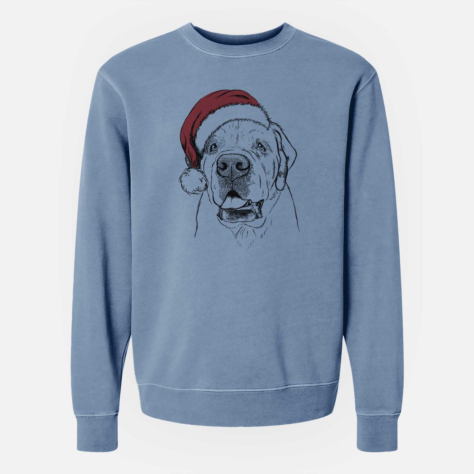 Santa Wendy the Saint Bernard - Unisex Pigment Dyed Crew Sweatshirt