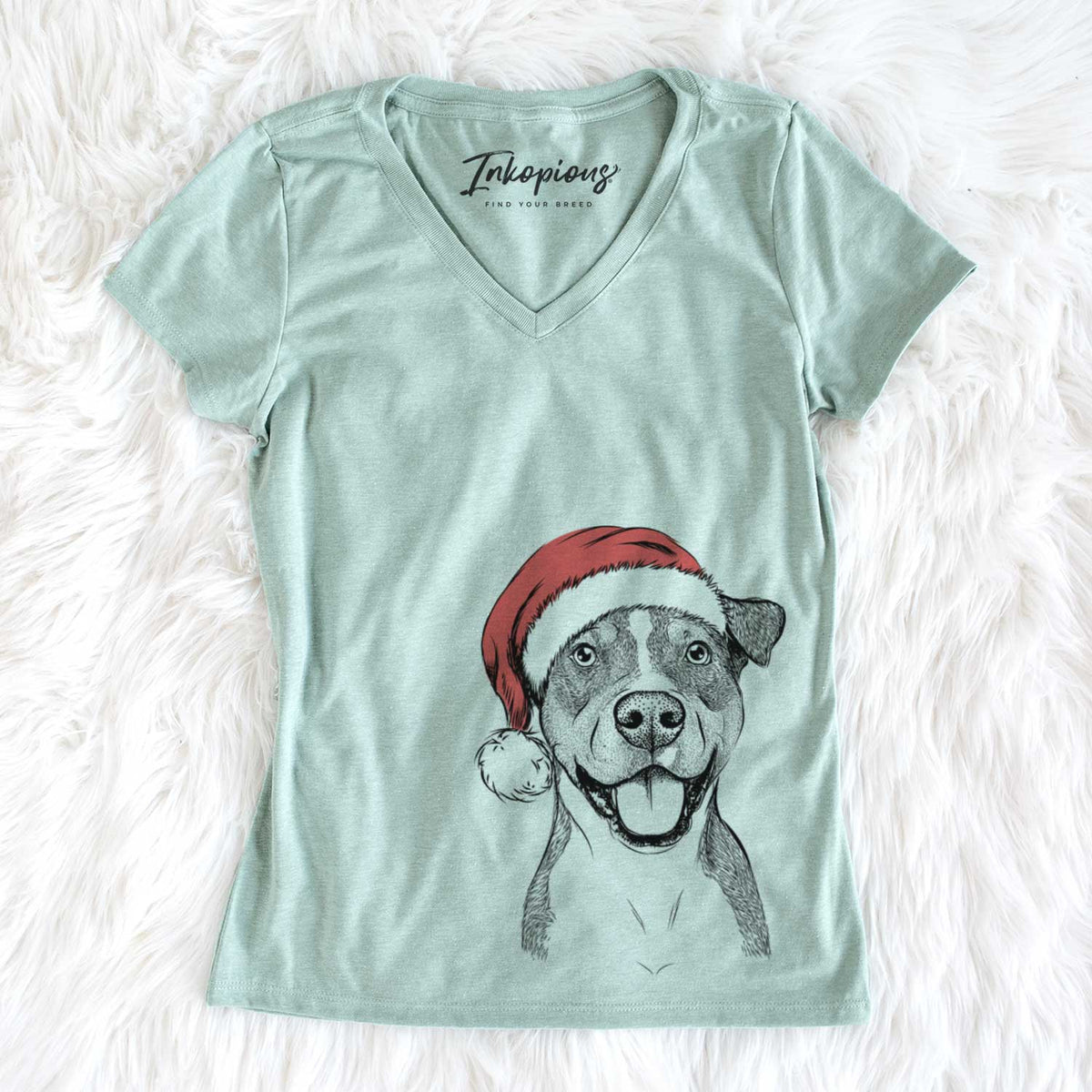 Santa Wendy the Mixed Breed - Women's V-neck Shirt