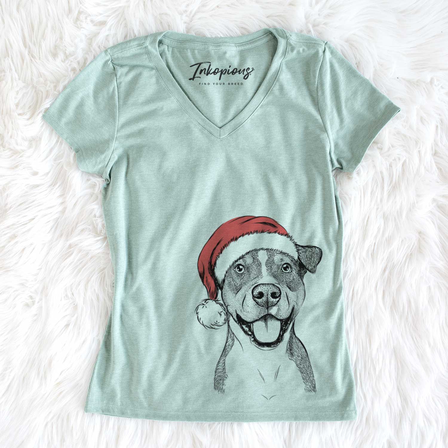 Santa Wendy the Mixed Breed - Women's V-neck Shirt