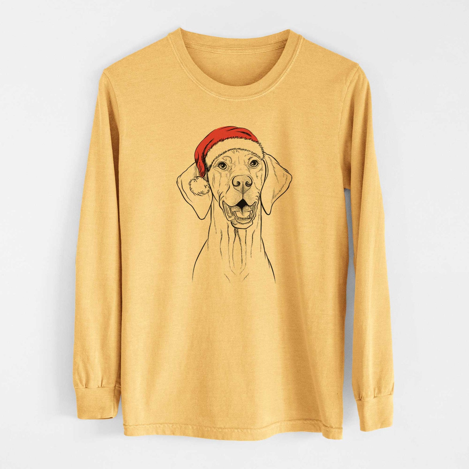 Santa Wesley the Vizsla - Heavyweight 100% Cotton Long Sleeve