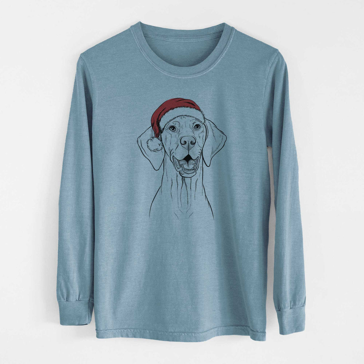 Santa Wesley the Vizsla - Heavyweight 100% Cotton Long Sleeve