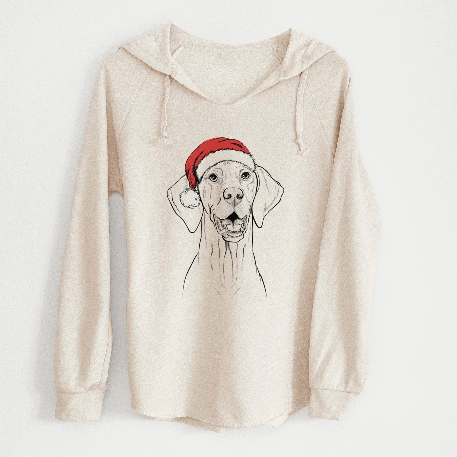 Santa Wesley the Vizsla - Cali Wave Hooded Sweatshirt