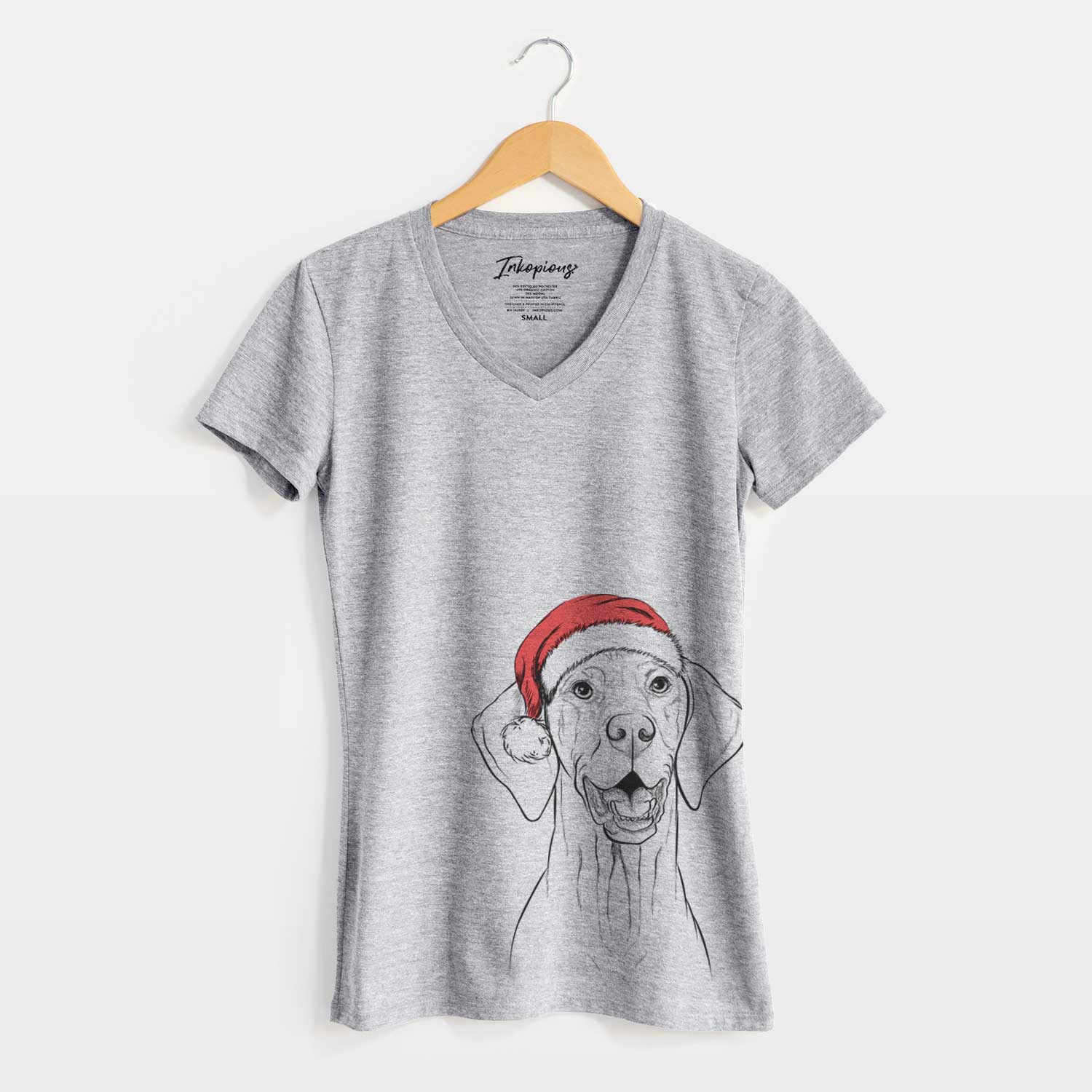 Santa Wesley the Vizsla - Women's V-neck Shirt