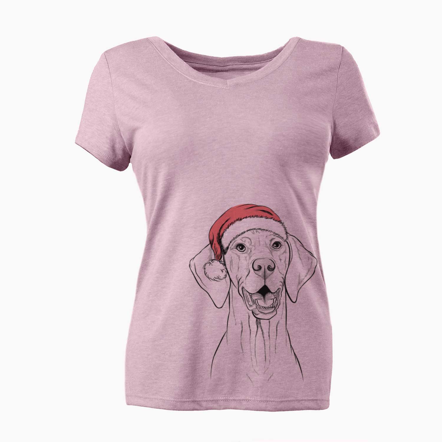 Santa Wesley the Vizsla - Women's V-neck Shirt