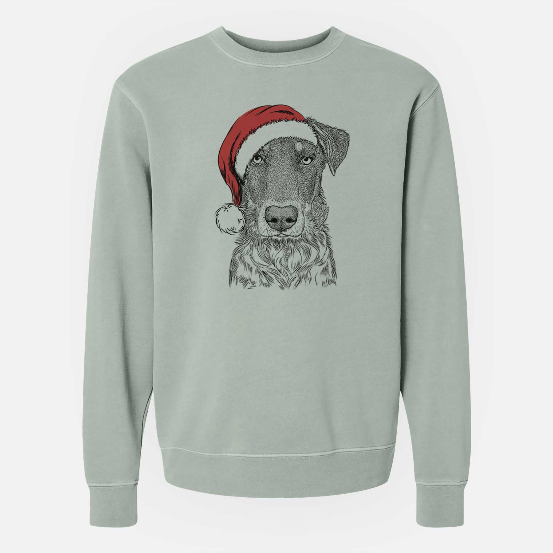 Santa Wesson the Beauceron - Unisex Pigment Dyed Crew Sweatshirt